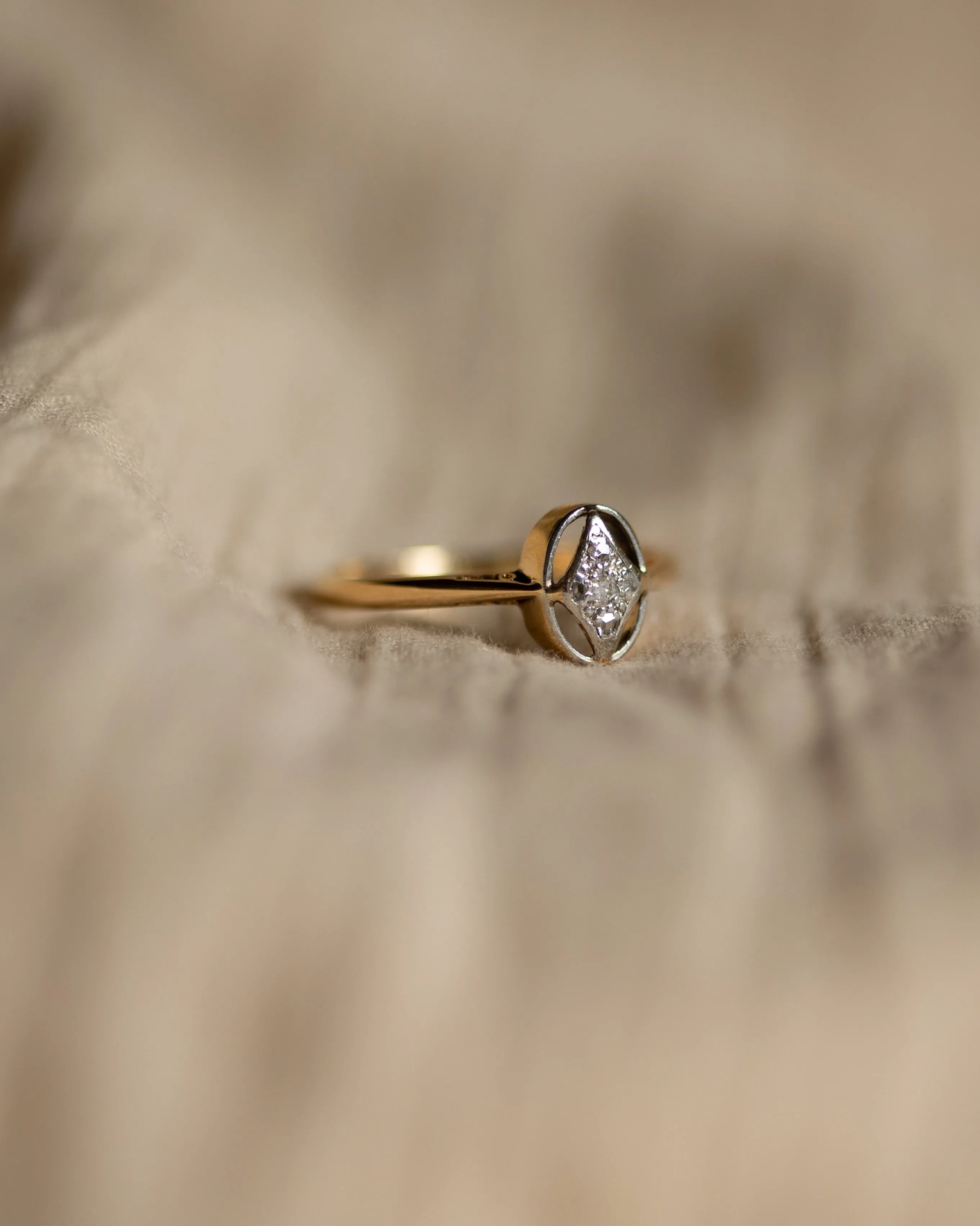 Ida Art Deco 18ct Gold & Platinum Diamond Ring sold by Rock n Rose product image thumbnail 4