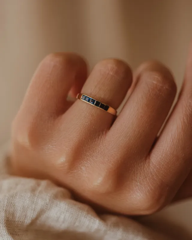Aster Vintage 18ct Gold Sapphire Half Eternity Ring sold by Rock n Rose