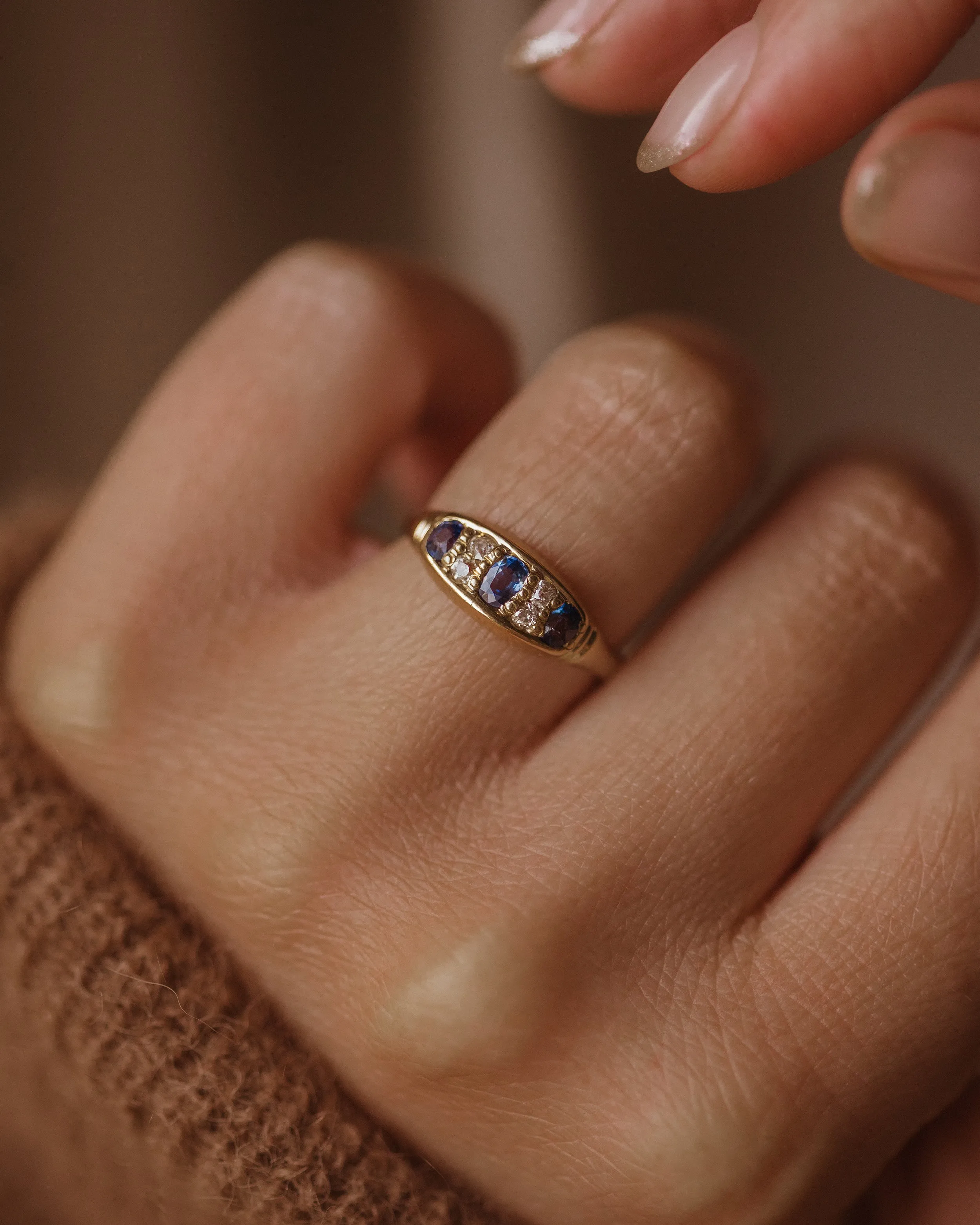 Charlotte Antique 18ct Gold Sapphire & Diamond Ring sold by Rock n Rose product image thumbnail 2