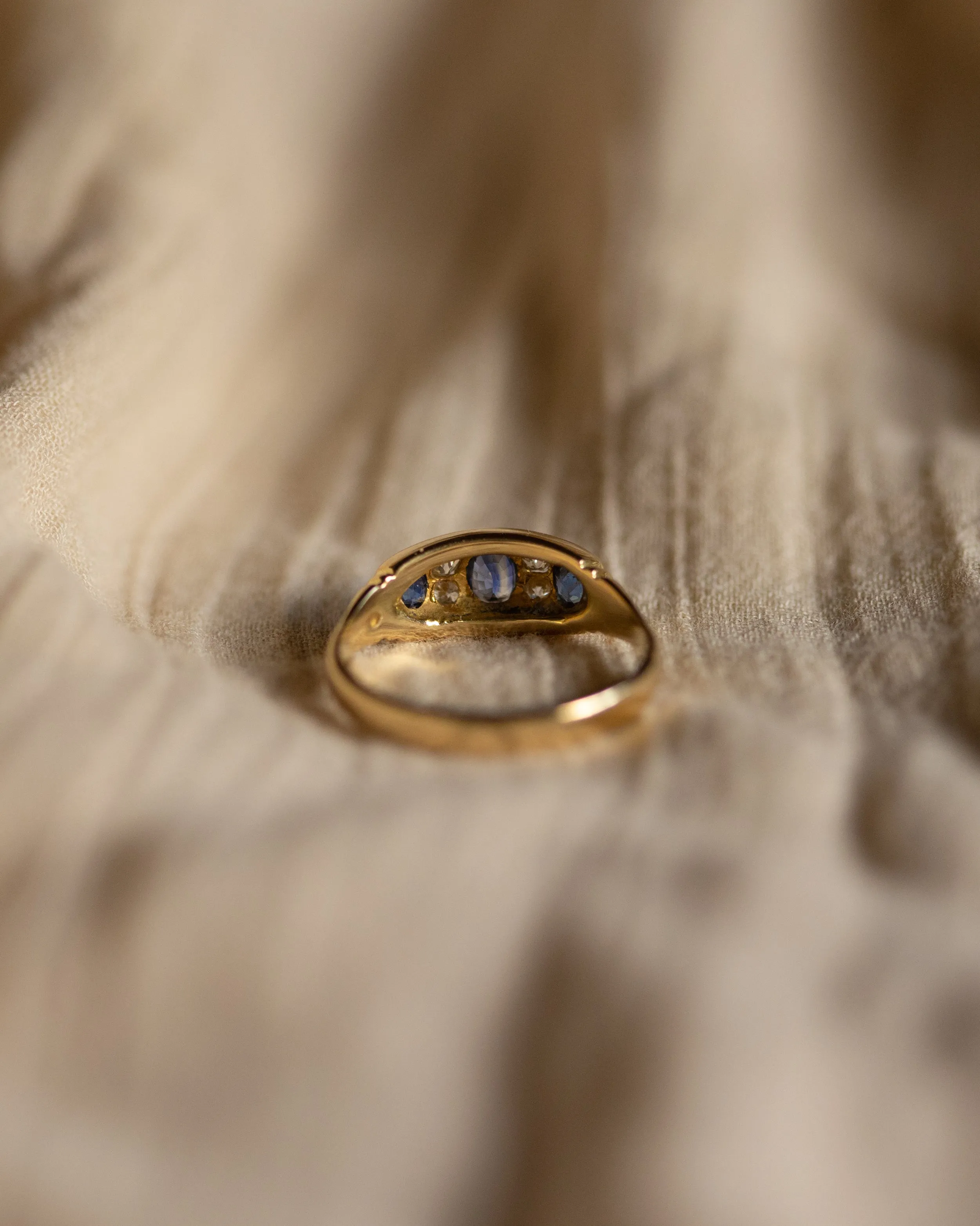 Charlotte Antique 18ct Gold Sapphire & Diamond Ring sold by Rock n Rose product image thumbnail 5