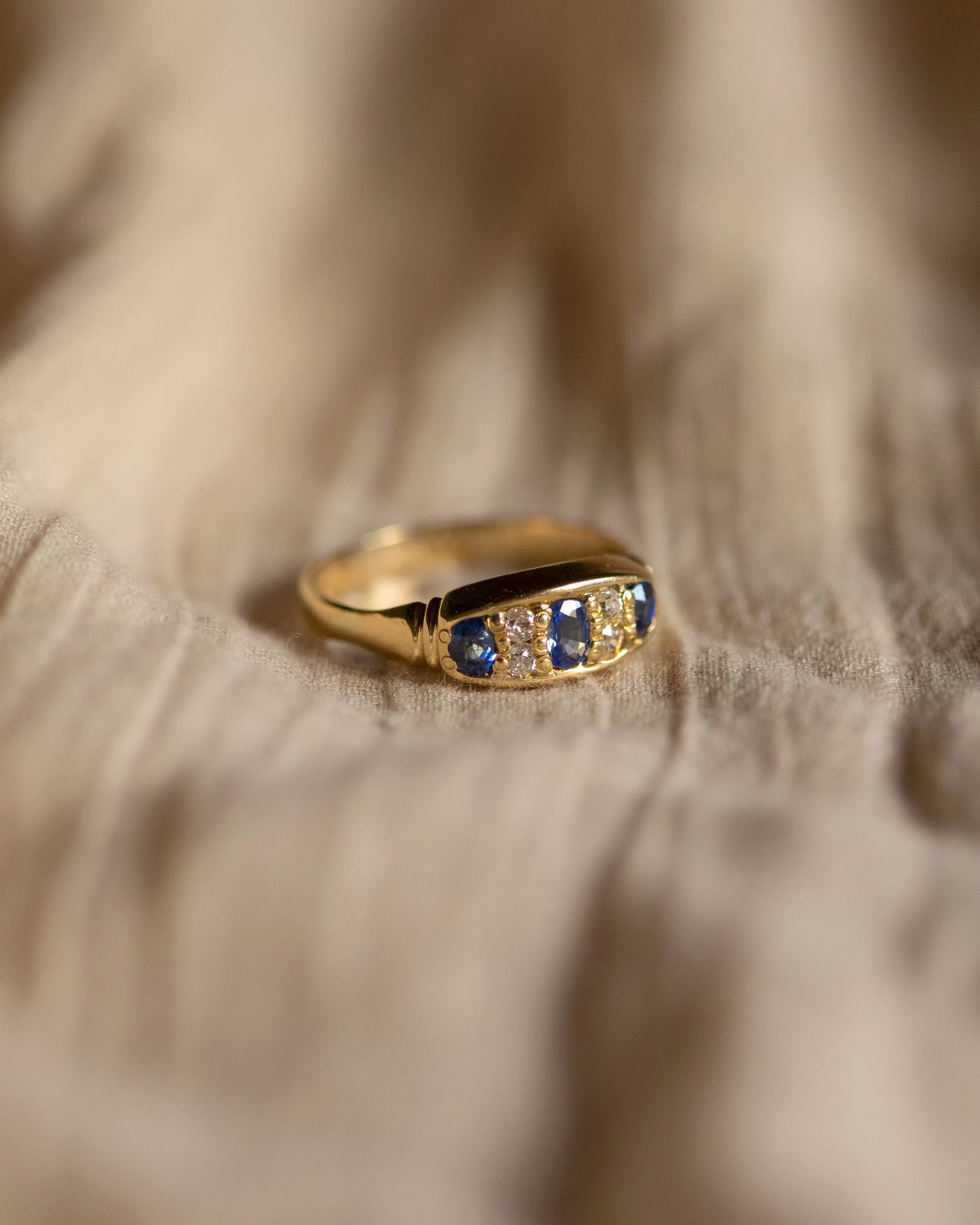 Charlotte Antique 18ct Gold Sapphire & Diamond Ring sold by Rock n Rose product image thumbnail 4