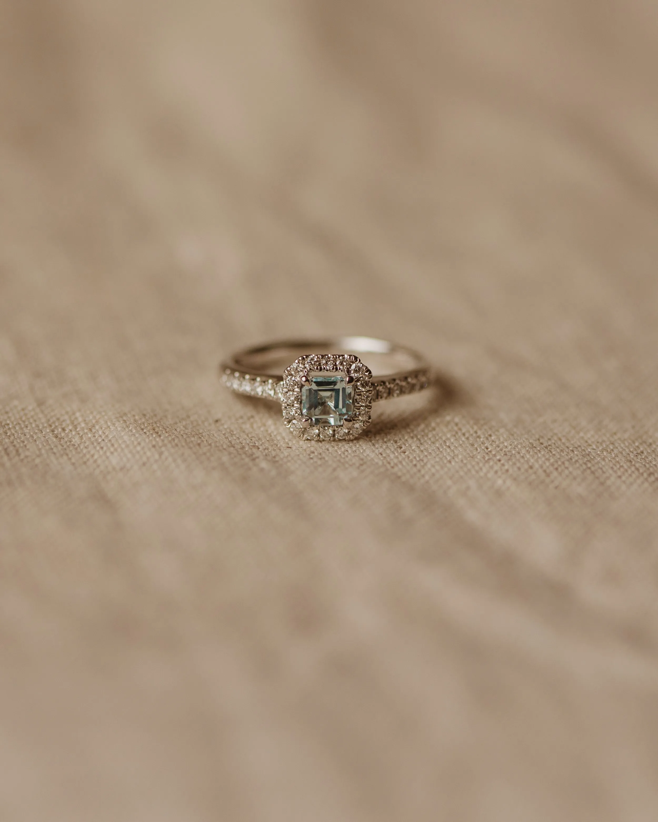 Olivia 18ct White Gold Aquamarine & Diamond Cluster Ring sold by Rock n Rose product image thumbnail 2