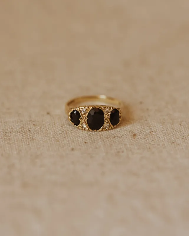 Lucille Vintage 9ct Gold Sapphire & Diamond Ring sold by Rock n Rose