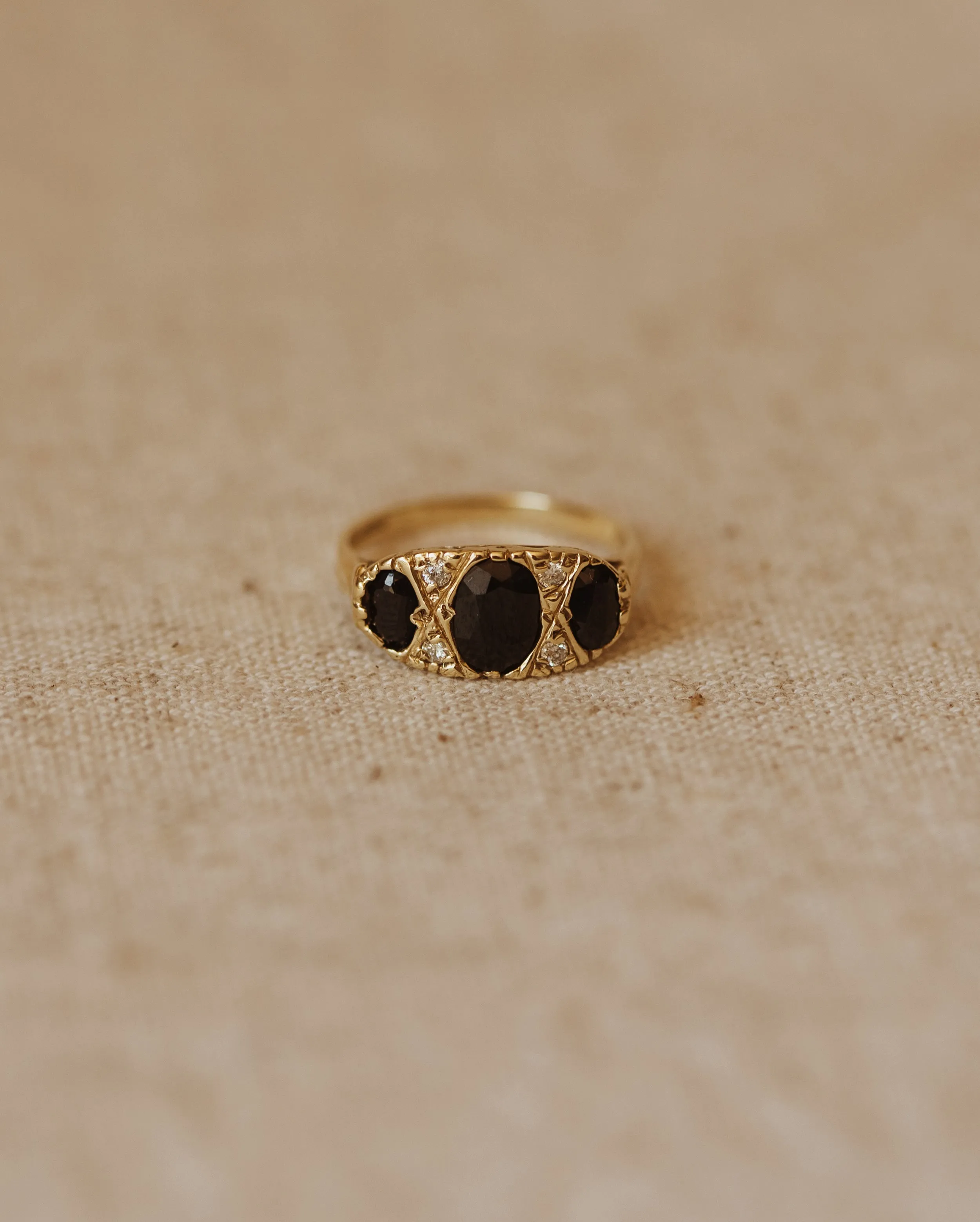 Lucille Vintage 9ct Gold Sapphire & Diamond Ring sold by Rock n Rose