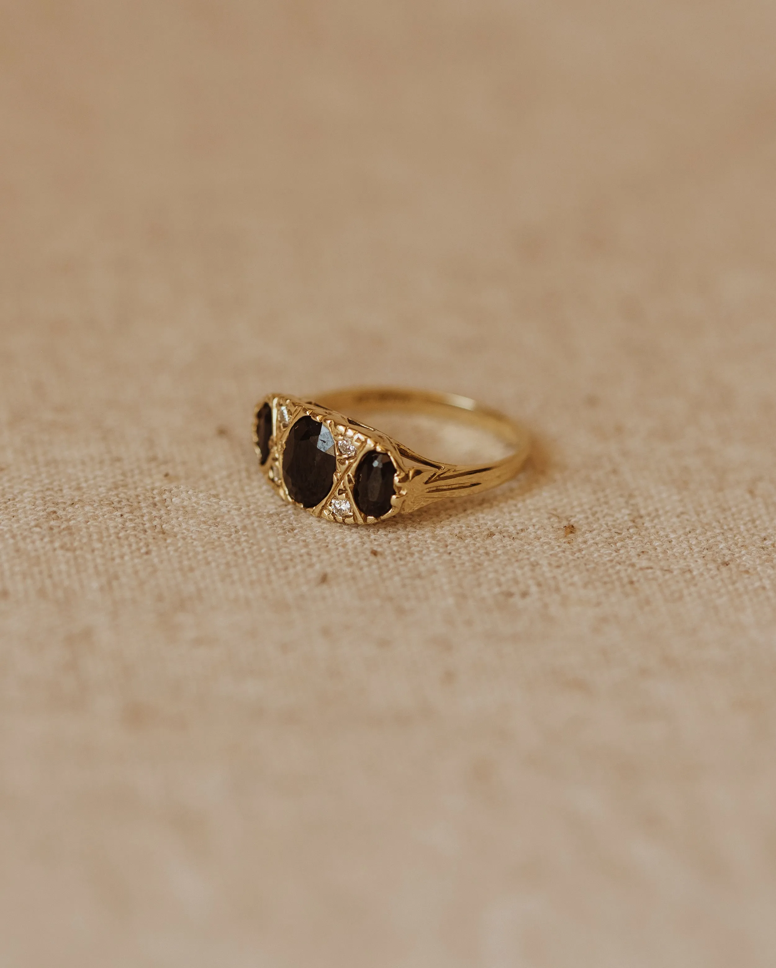 Lucille Vintage 9ct Gold Sapphire & Diamond Ring sold by Rock n Rose product image thumbnail 3