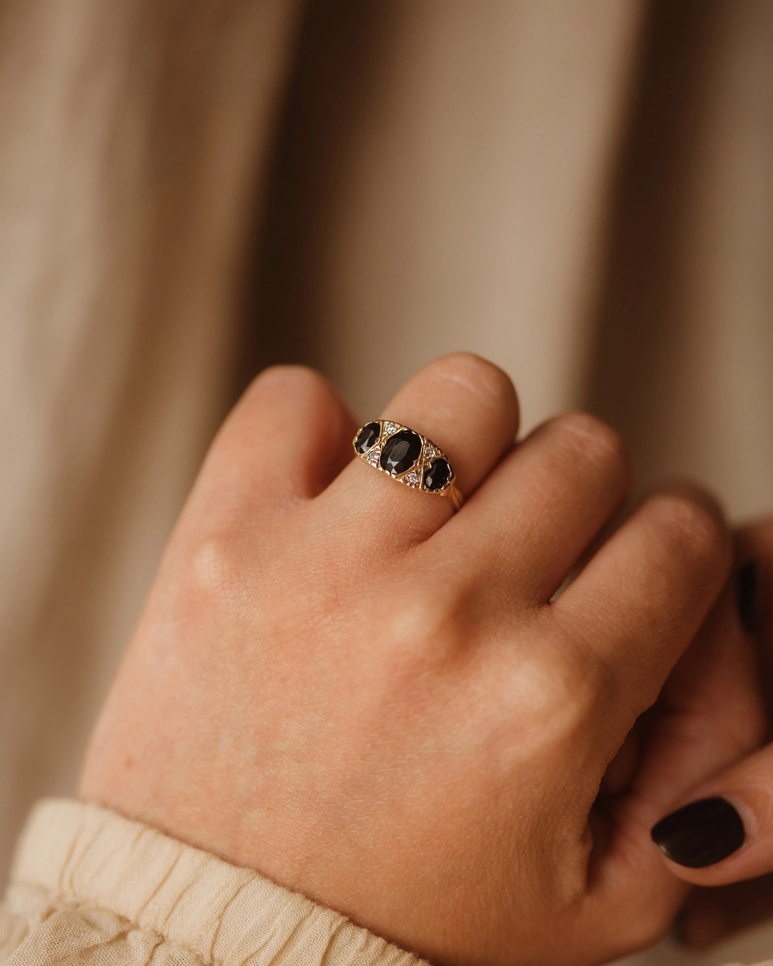 Lucille Vintage 9ct Gold Sapphire & Diamond Ring sold by Rock n Rose product image thumbnail 2