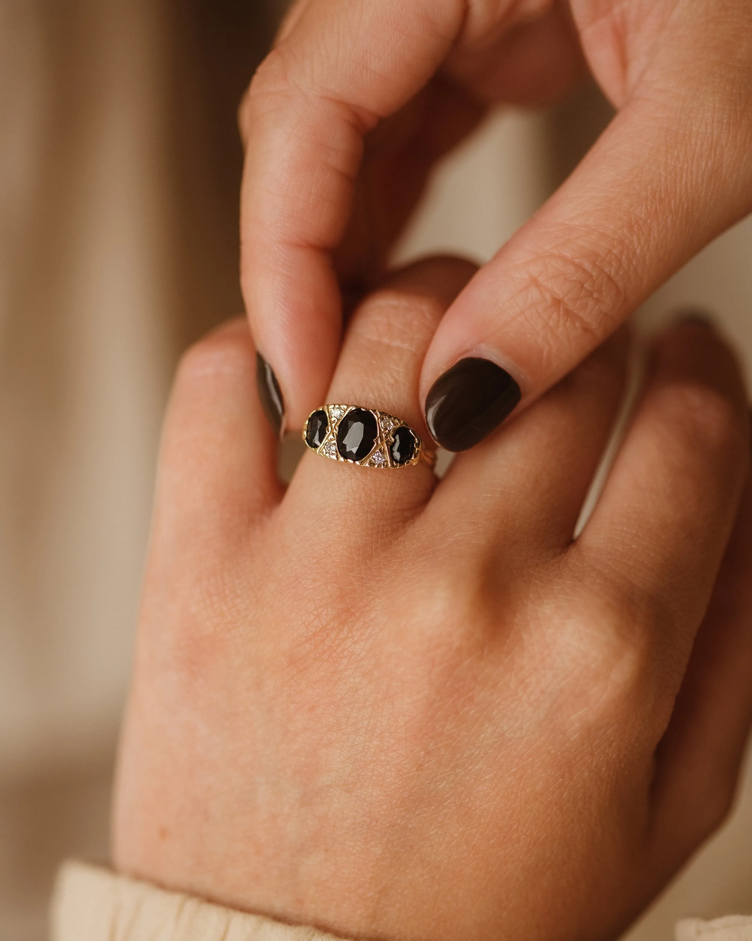 Lucille Vintage 9ct Gold Sapphire & Diamond Ring sold by Rock n Rose product image thumbnail 5