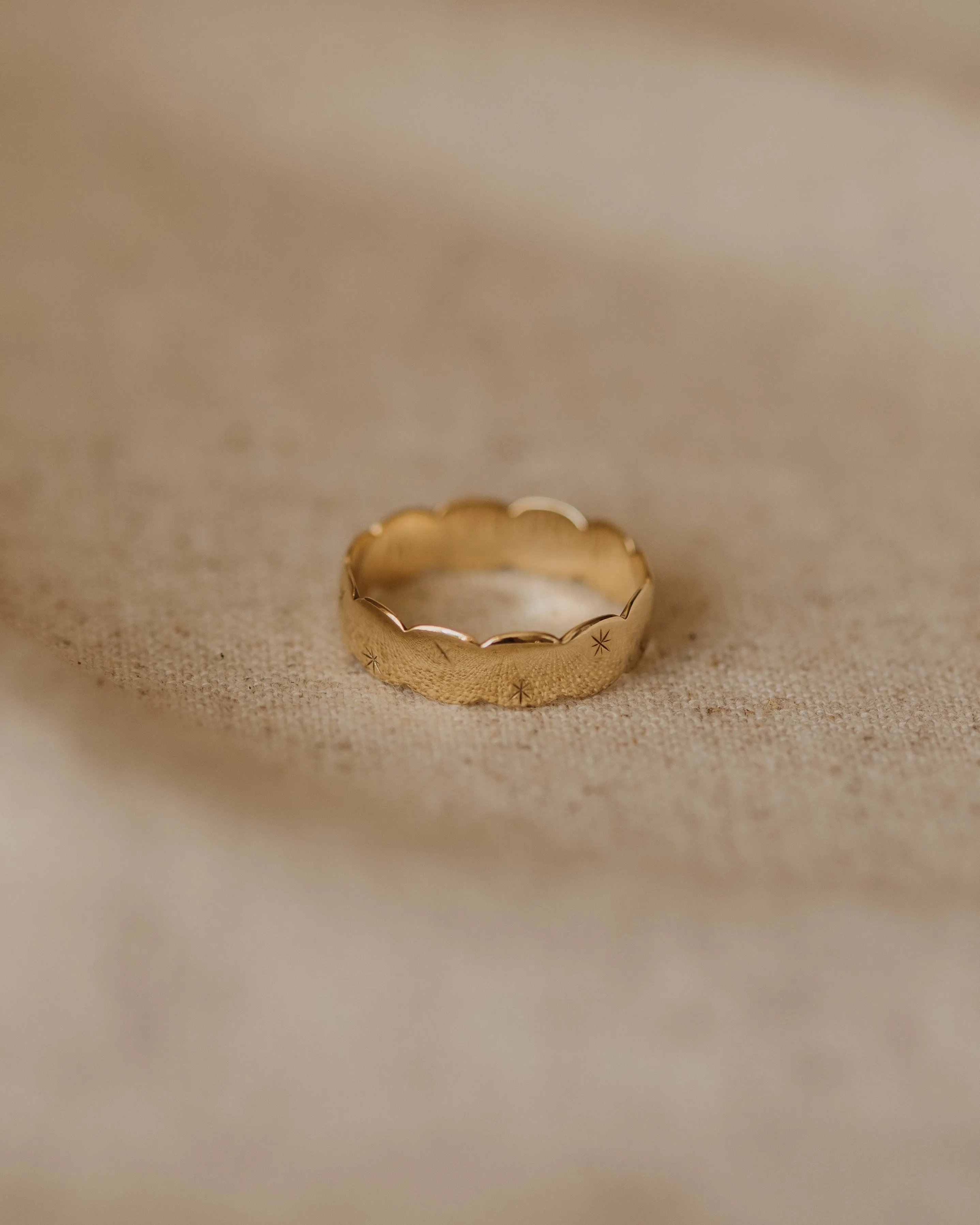 Lottie 1977 9ct Gold Scalloped Star Band Ring sold by Rock n Rose product image thumbnail 4