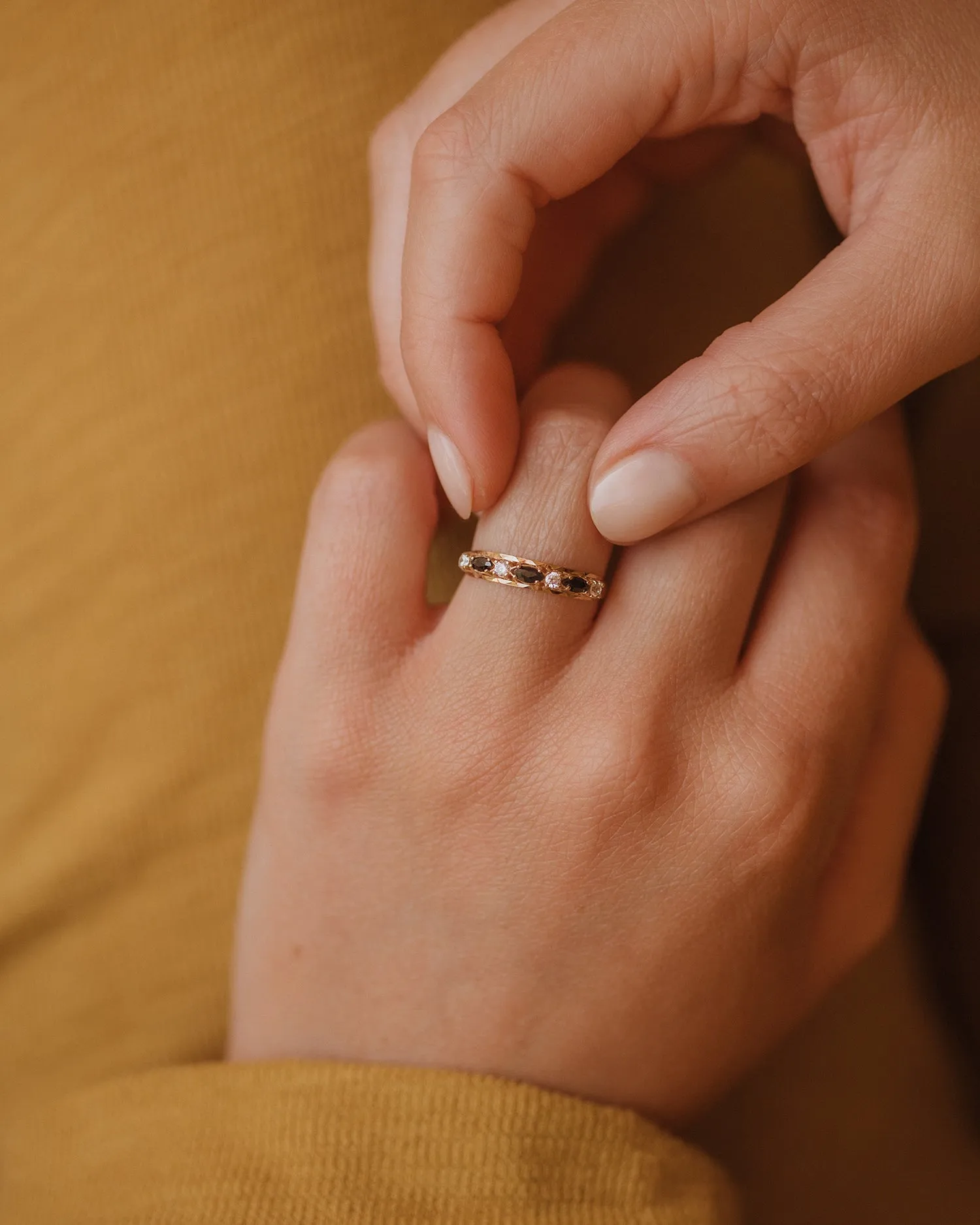 Ethel 1987 9ct Gold Sapphire Half Eternity Ring sold by Rock n Rose product image thumbnail 3