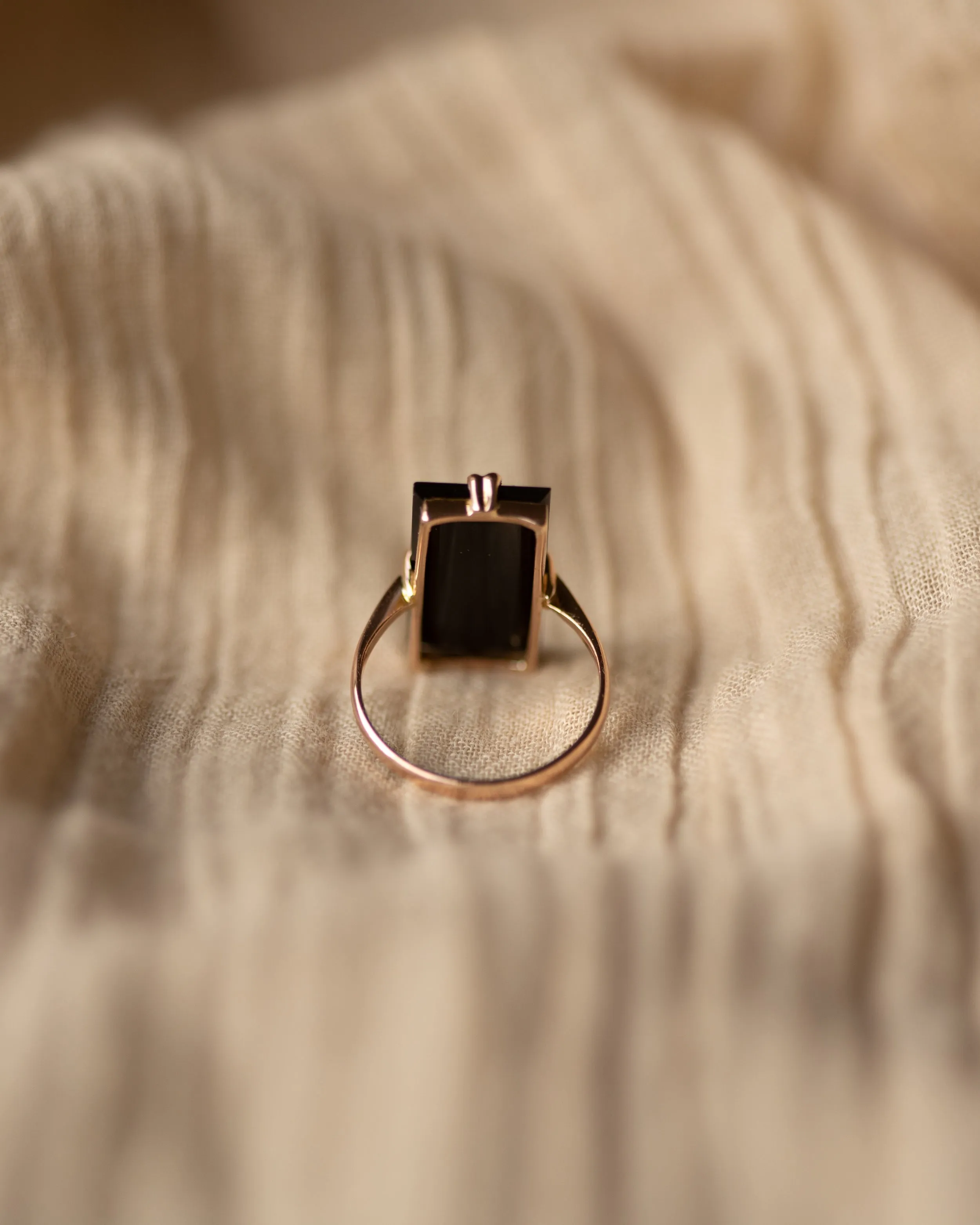 Bertha 1929 Art Deco 9ct Gold Black Onyx Panel Ring sold by Rock n Rose product image thumbnail 5