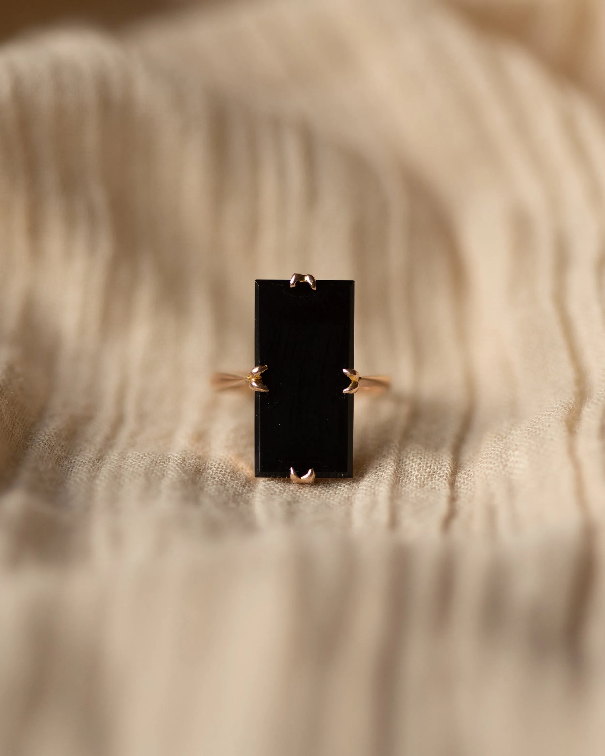 Bertha 1929 Art Deco 9ct Gold Black Onyx Panel Ring sold by Rock n Rose product image thumbnail 3