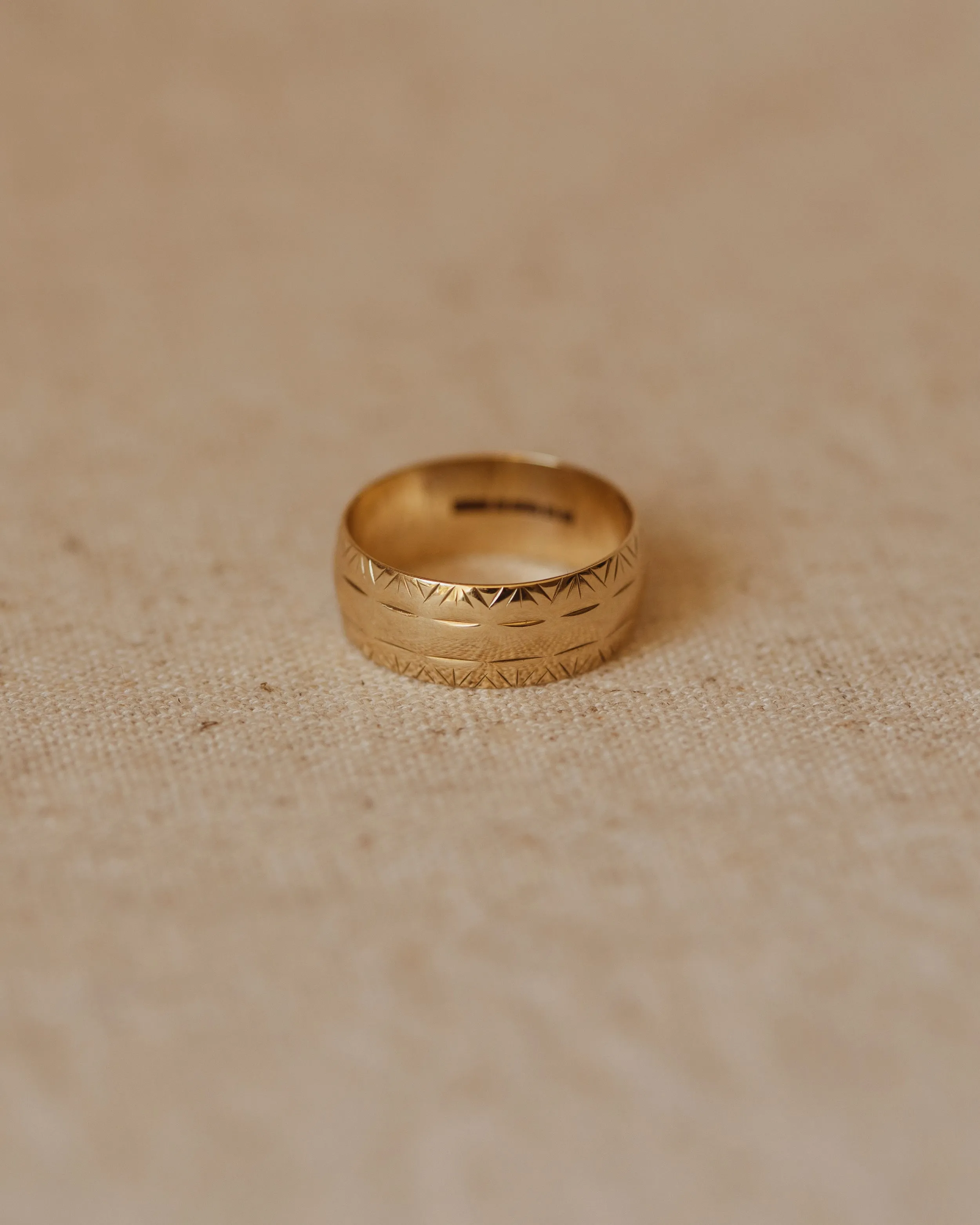 Celia 1974 9ct Gold Patterned Band Ring sold by Rock n Rose product image thumbnail 2