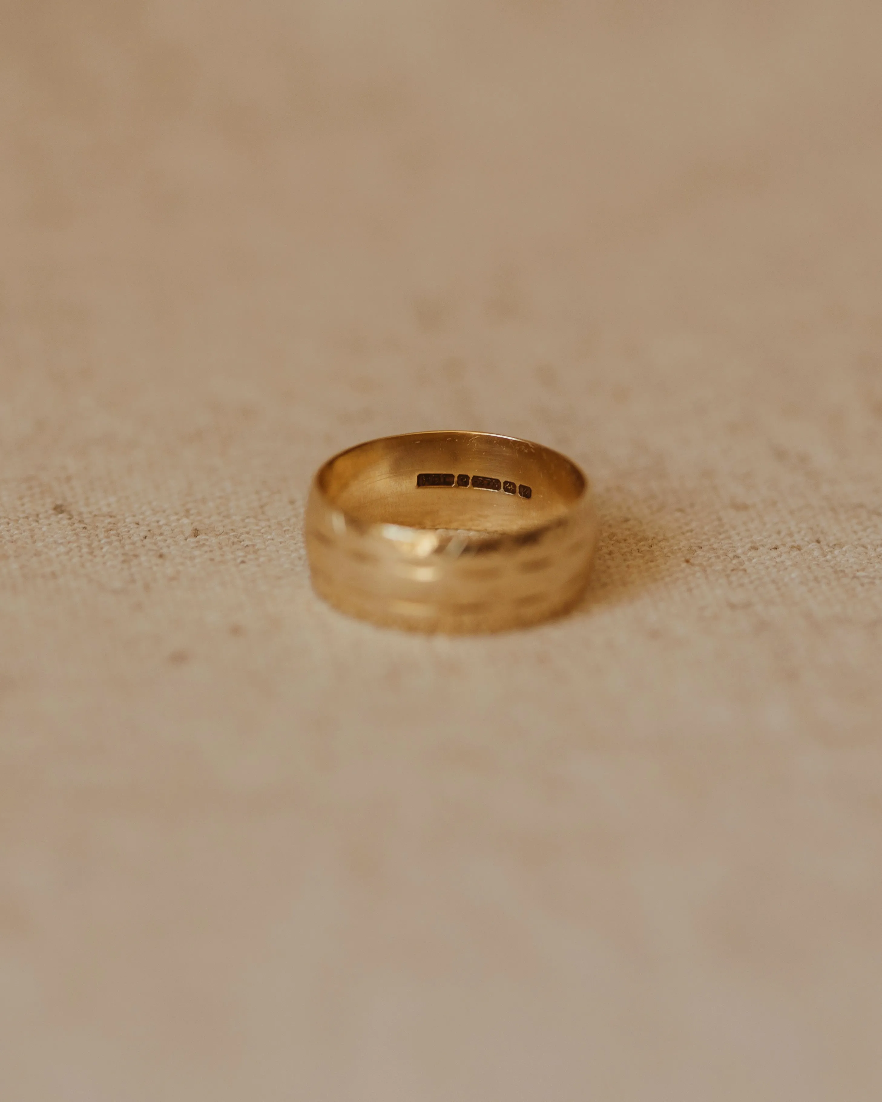 Celia 1974 9ct Gold Patterned Band Ring sold by Rock n Rose product image thumbnail 3