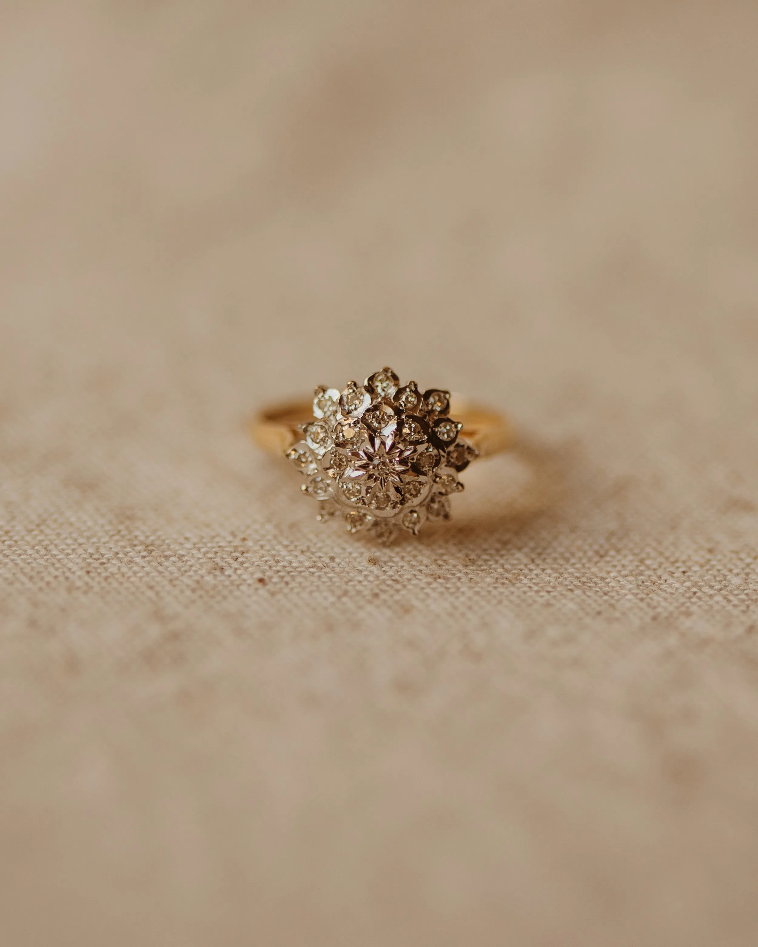 Sylvia 1981 9ct Gold Diamond Cluster Ring sold by Rock n Rose product image thumbnail 2