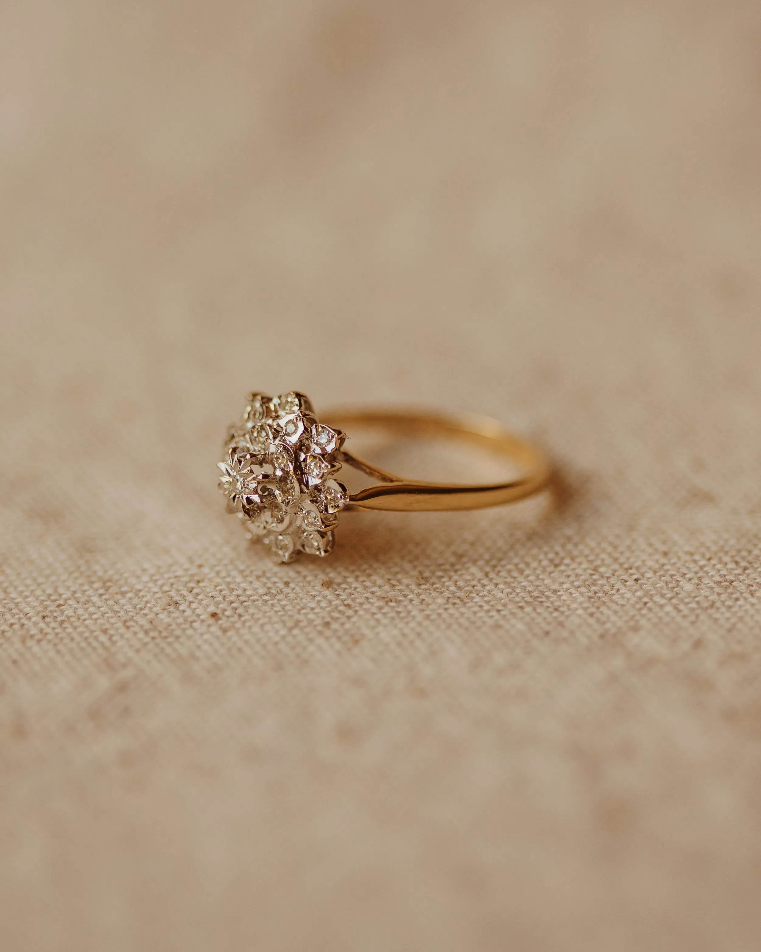 Sylvia 1981 9ct Gold Diamond Cluster Ring sold by Rock n Rose product image thumbnail 4