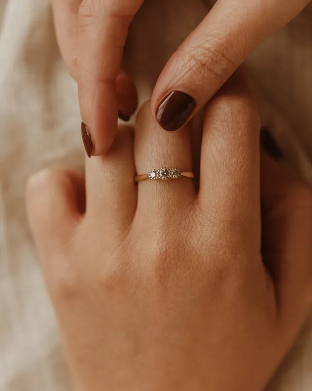 Juniper 18ct Gold Diamond Trilogy Ring sold by Rock n Rose