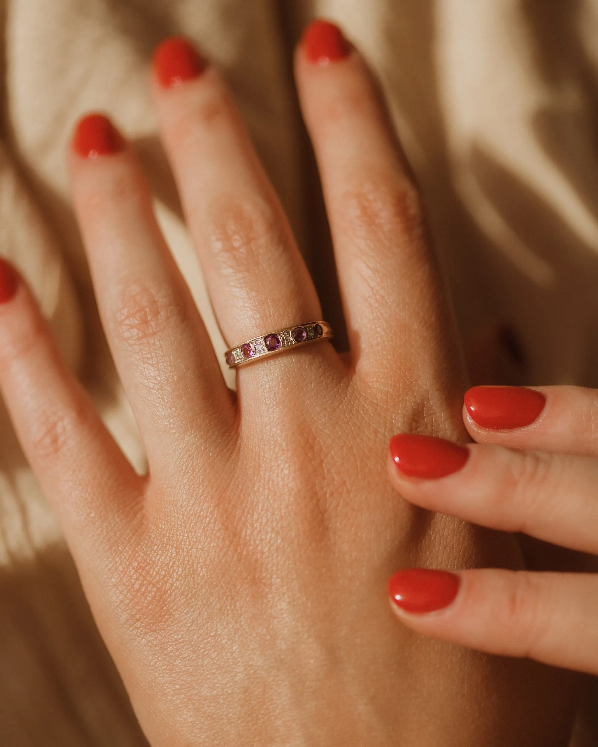 Bernadette Vintage 9ct Gold Amethyst & Diamond Ring sold by Rock n Rose product image thumbnail 2