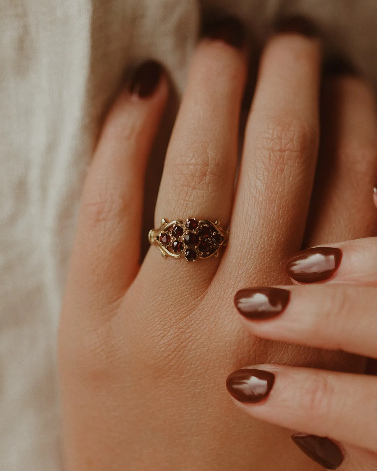 Nancy 9ct Gold Garnet Ring sold by Rock n Rose