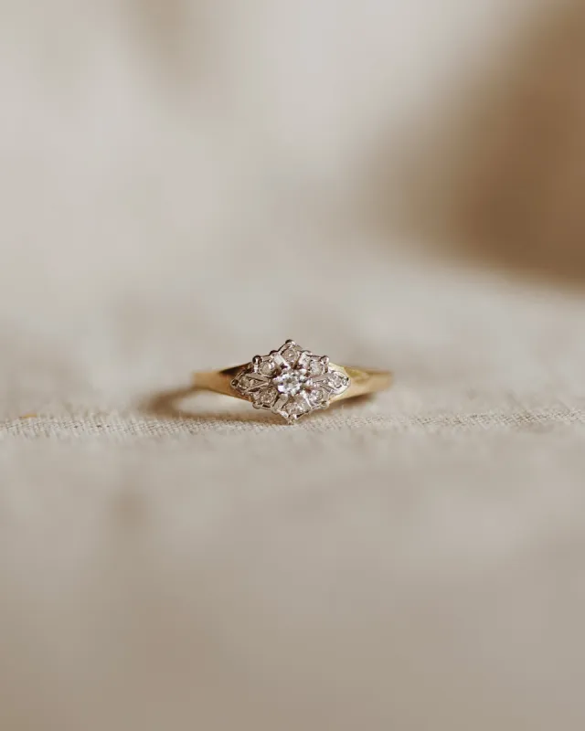Nettie 9ct Gold Aquamarine & Diamond Ring sold by Rock n Rose
