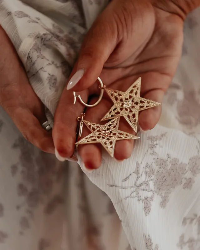 Adriel Star Hoop Earrings sold by Rock n Rose