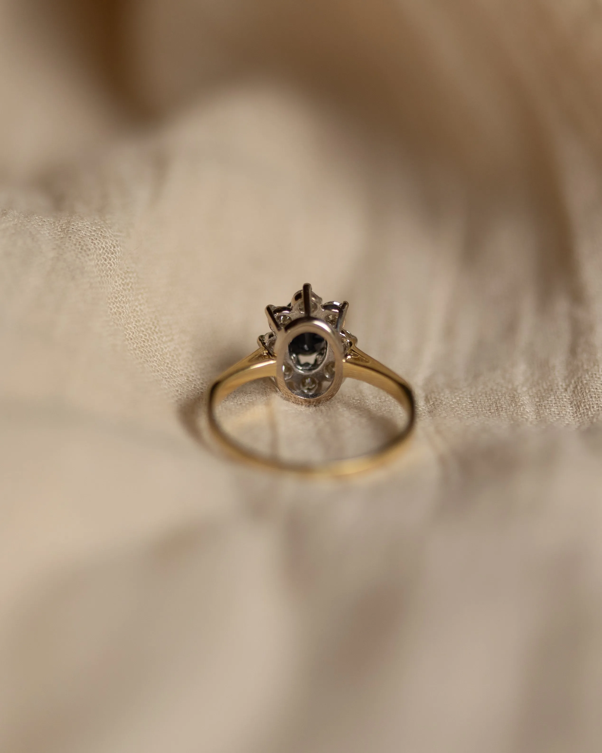 Verity 1981 Vintage 18ct Gold Sapphire & Diamond Cluster Ring sold by Rock n Rose product image thumbnail 5