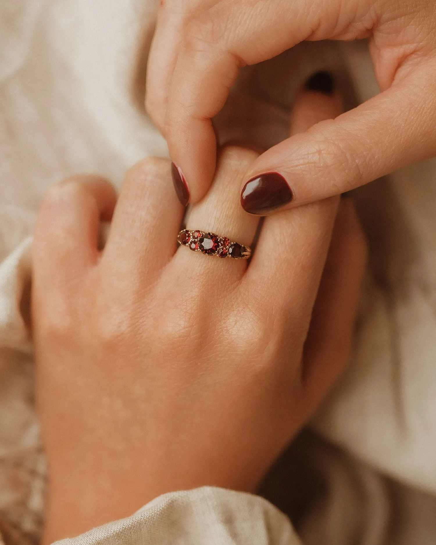 Georgie 1975 9ct Gold Garnet Ring sold by Rock n Rose product image thumbnail 2