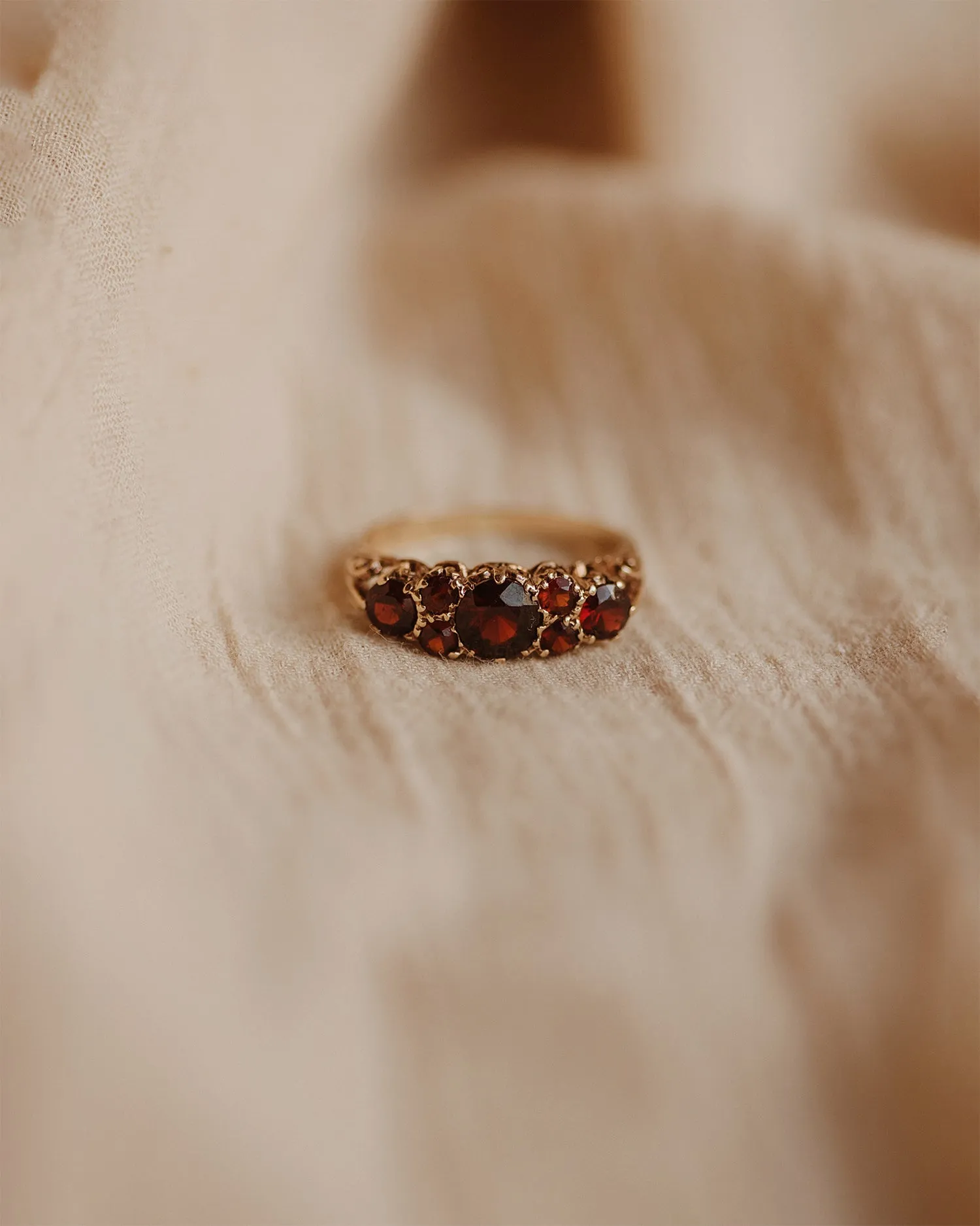 Georgie 1975 9ct Gold Garnet Ring sold by Rock n Rose