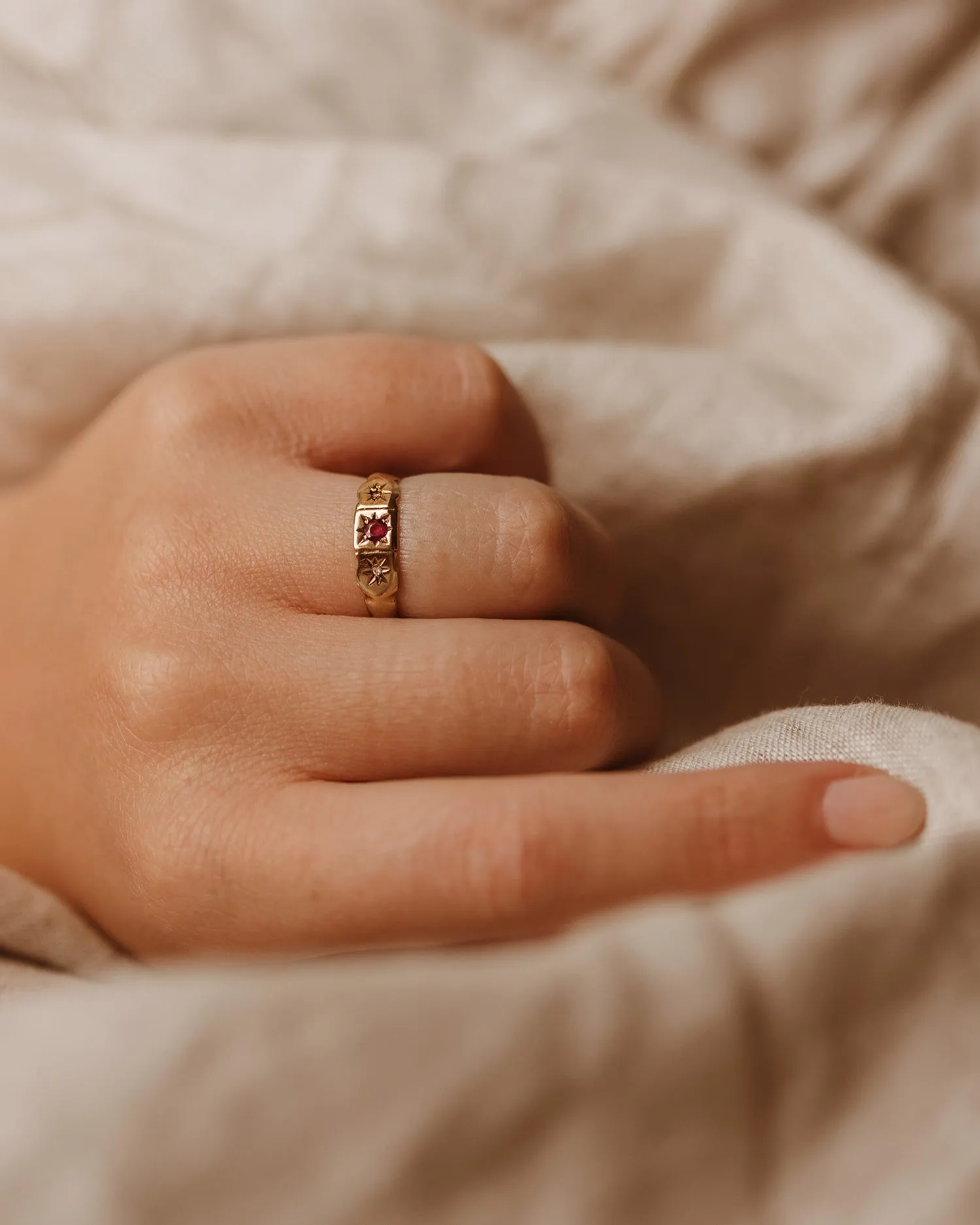 Florence 9ct Gold Ruby & Diamond Ring sold by Rock n Rose product image thumbnail 2