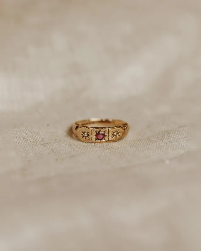 Florence 9ct Gold Ruby & Diamond Ring sold by Rock n Rose