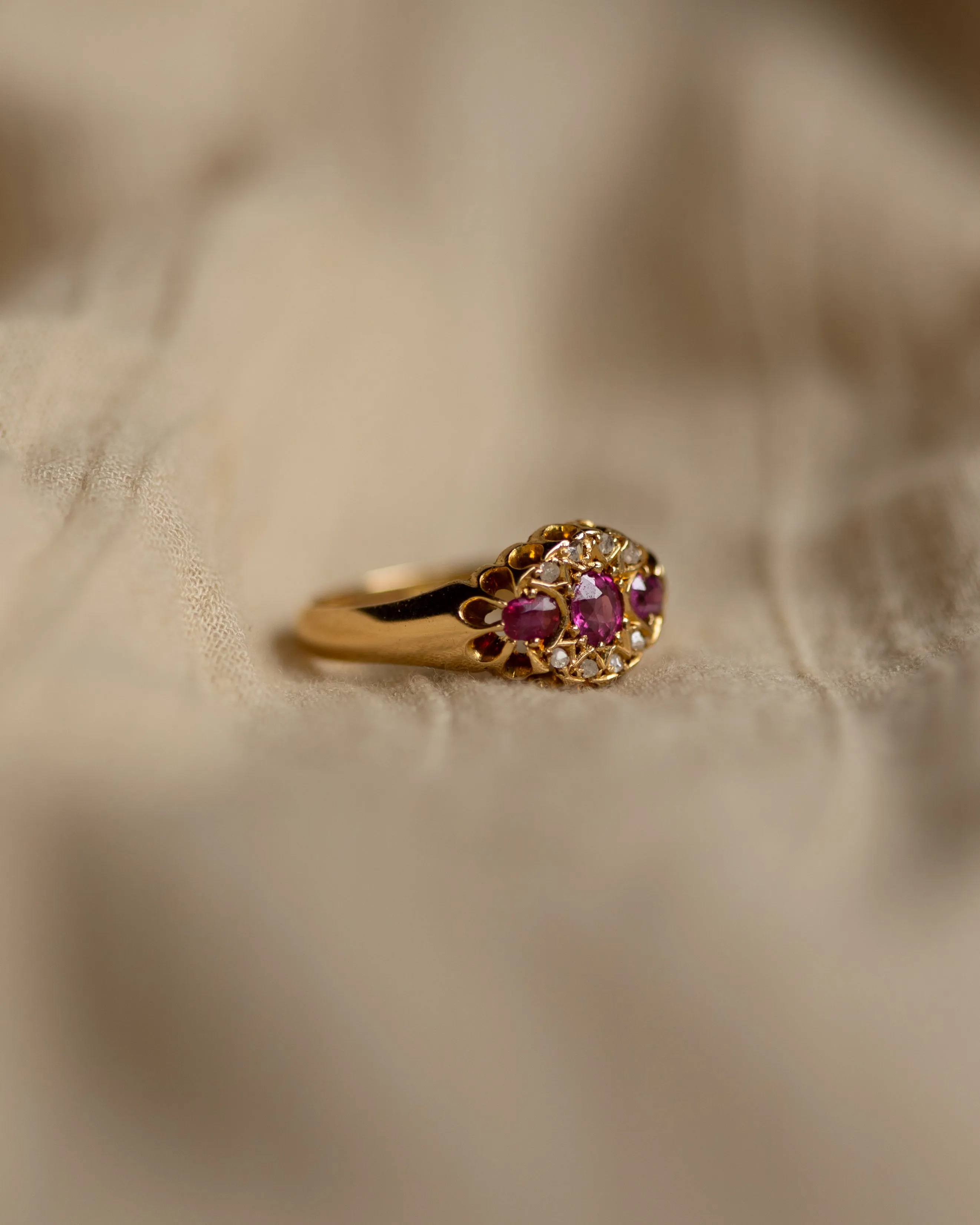 Delphine 1903 Antique 18ct Gold Ruby & Diamond Ring sold by Rock n Rose product image thumbnail 4