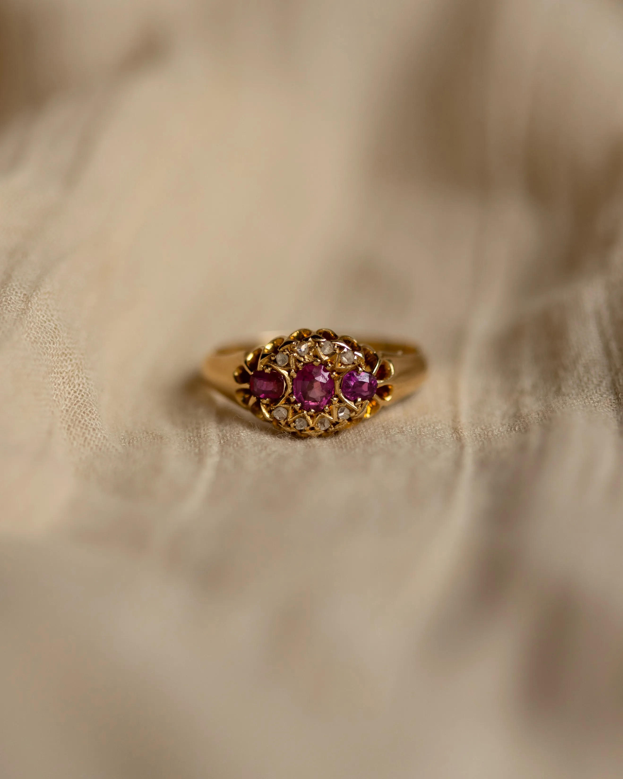 Delphine 1903 Antique 18ct Gold Ruby & Diamond Ring sold by Rock n Rose product image thumbnail 3