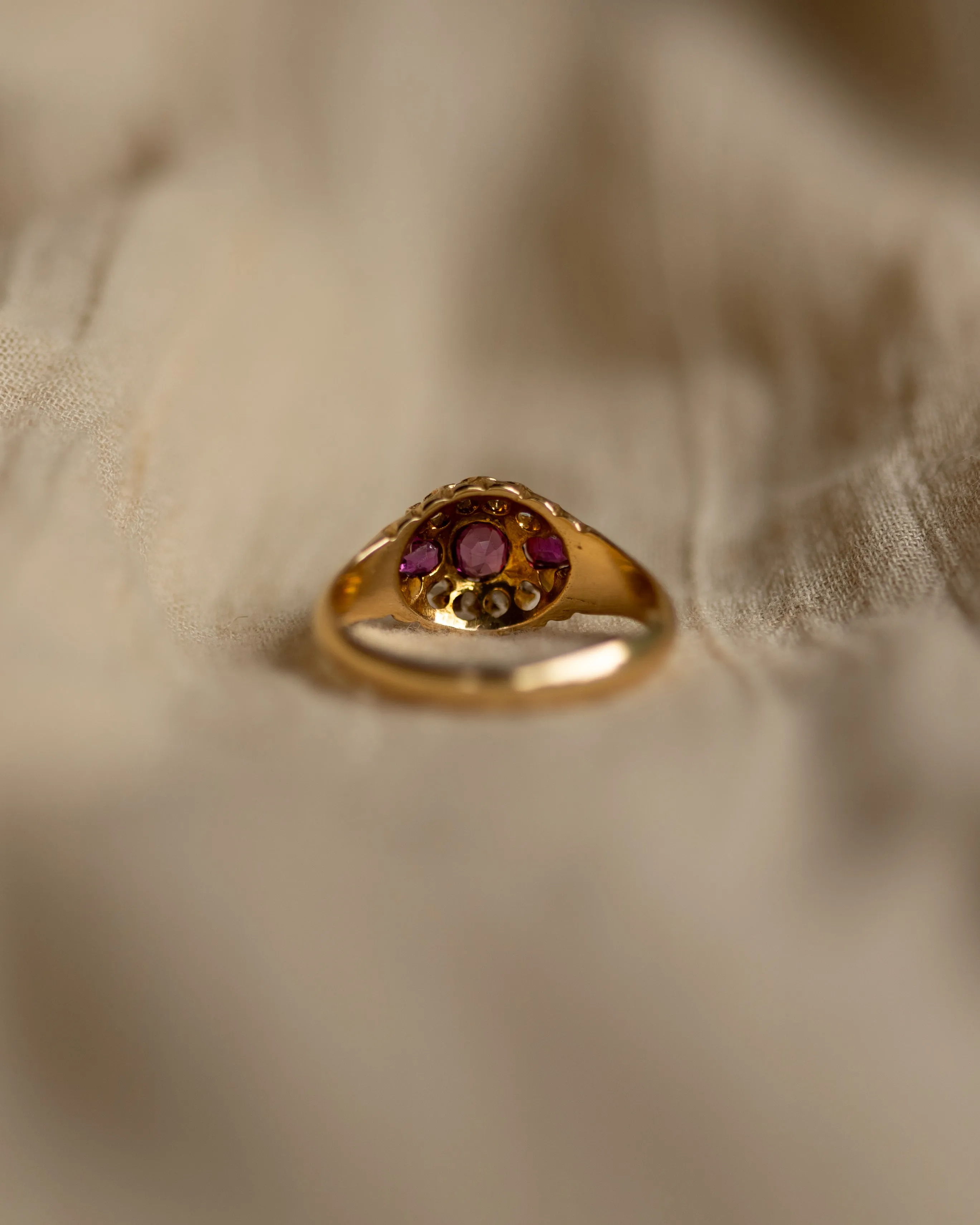 Delphine 1903 Antique 18ct Gold Ruby & Diamond Ring sold by Rock n Rose product image thumbnail 5