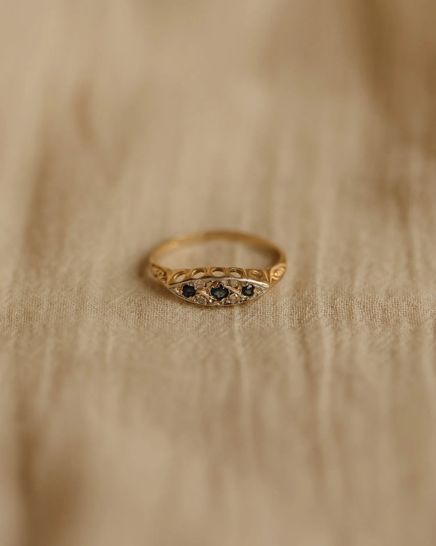 Evie Antique 9ct Gold Sapphire & Diamond Ring sold by Rock n Rose product image thumbnail 2