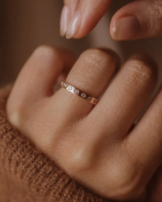 Marlene Vintage 18ct Gold Diamond Half Eternity Ring sold by Rock n Rose