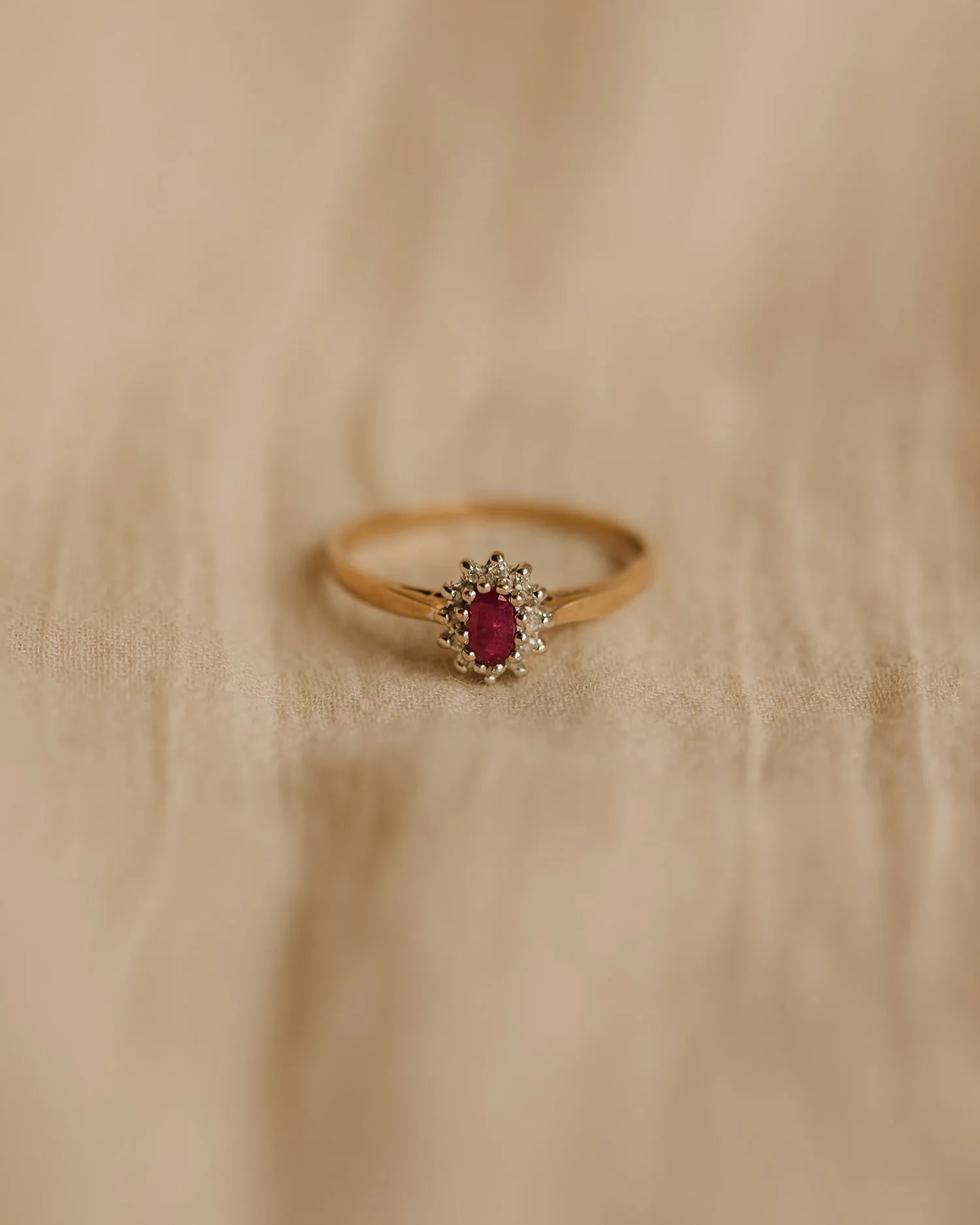 Therese Vintage 9ct Gold Ruby & Diamond Ring sold by Rock n Rose product image thumbnail 2