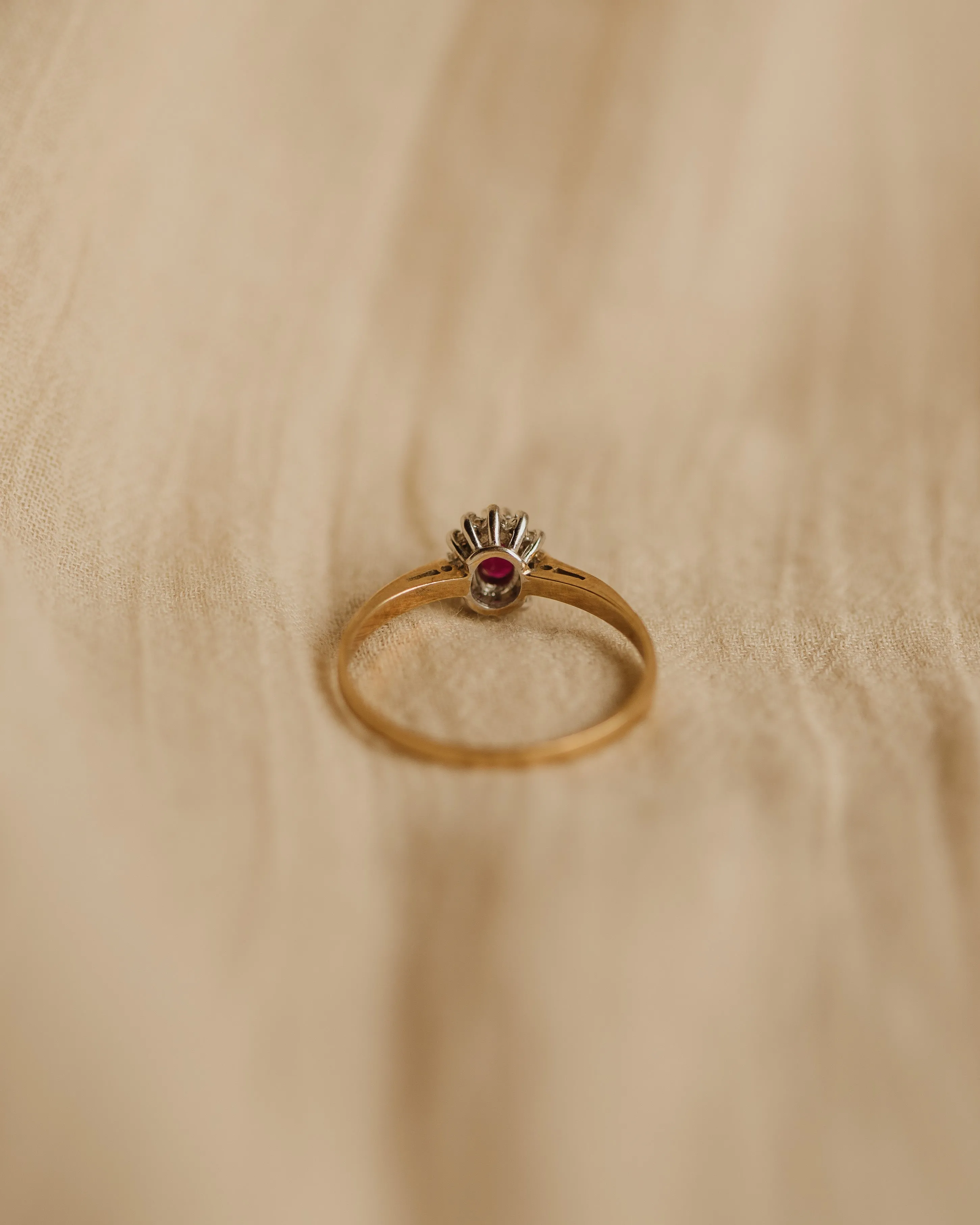 Therese Vintage 9ct Gold Ruby & Diamond Ring sold by Rock n Rose product image thumbnail 4