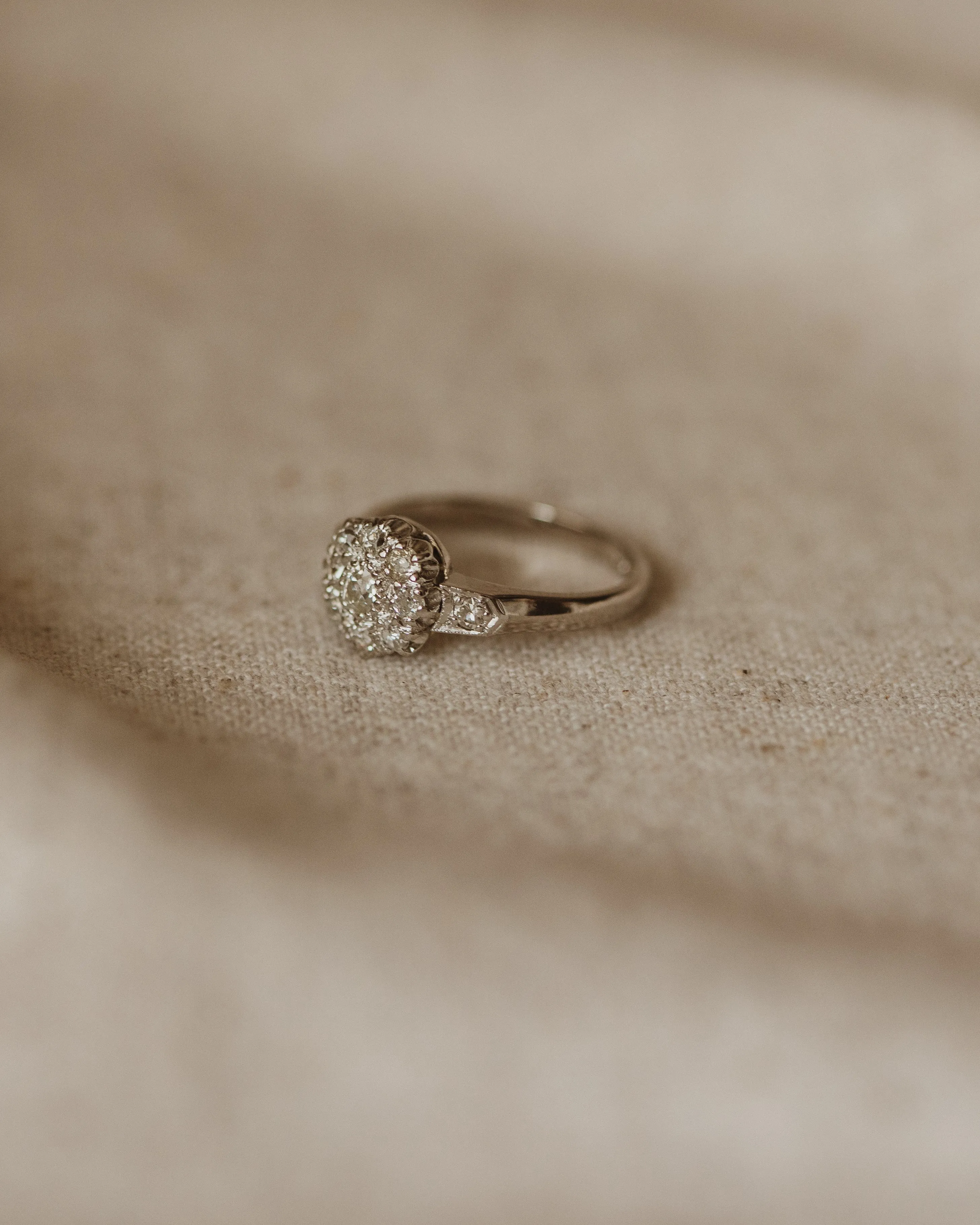 Henrietta Vintage 18ct White Gold Diamond Cluster Ring sold by Rock n Rose product image thumbnail 5