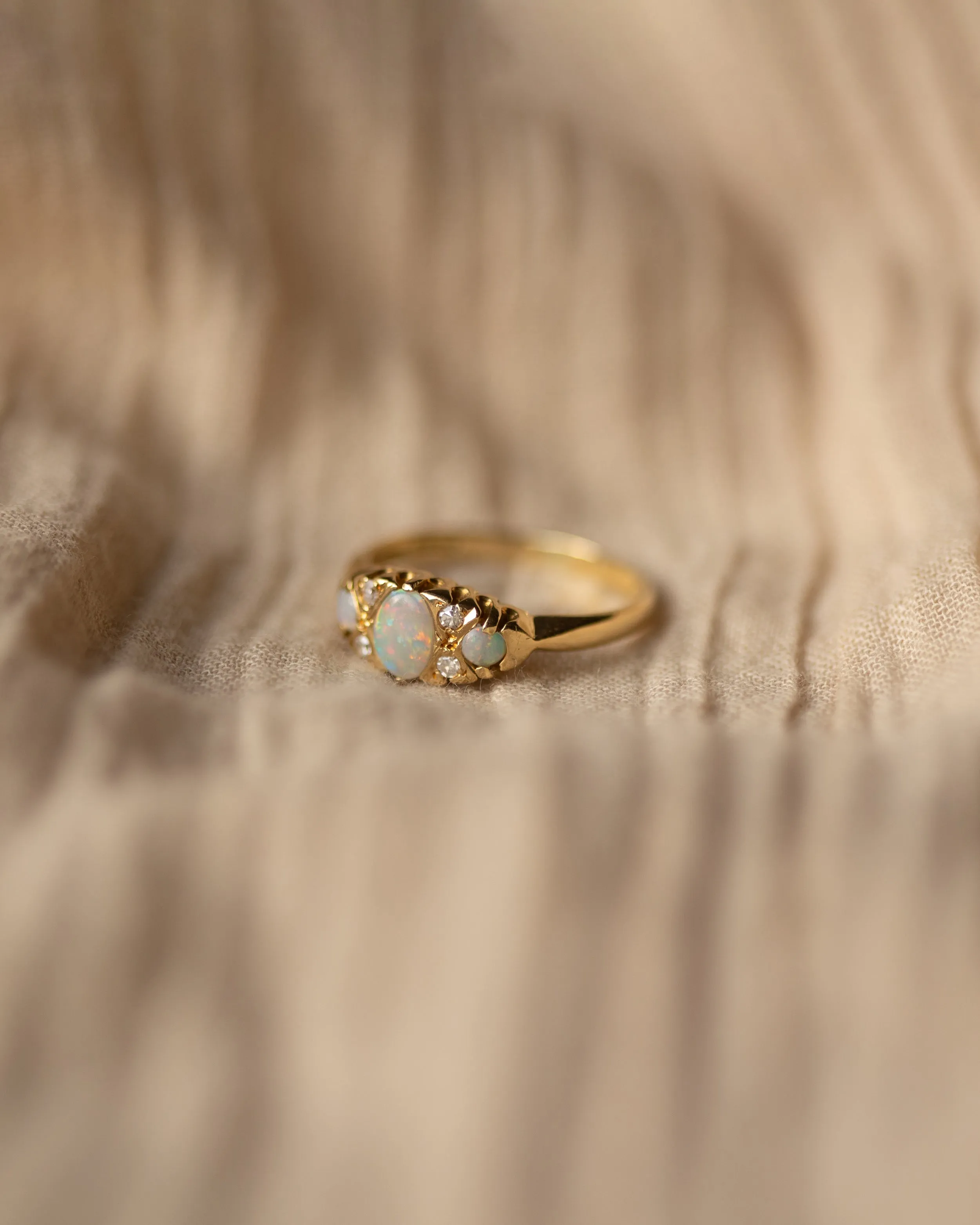 Babette Vintage 18ct Gold Opal & Diamond Ring sold by Rock n Rose product image thumbnail 4