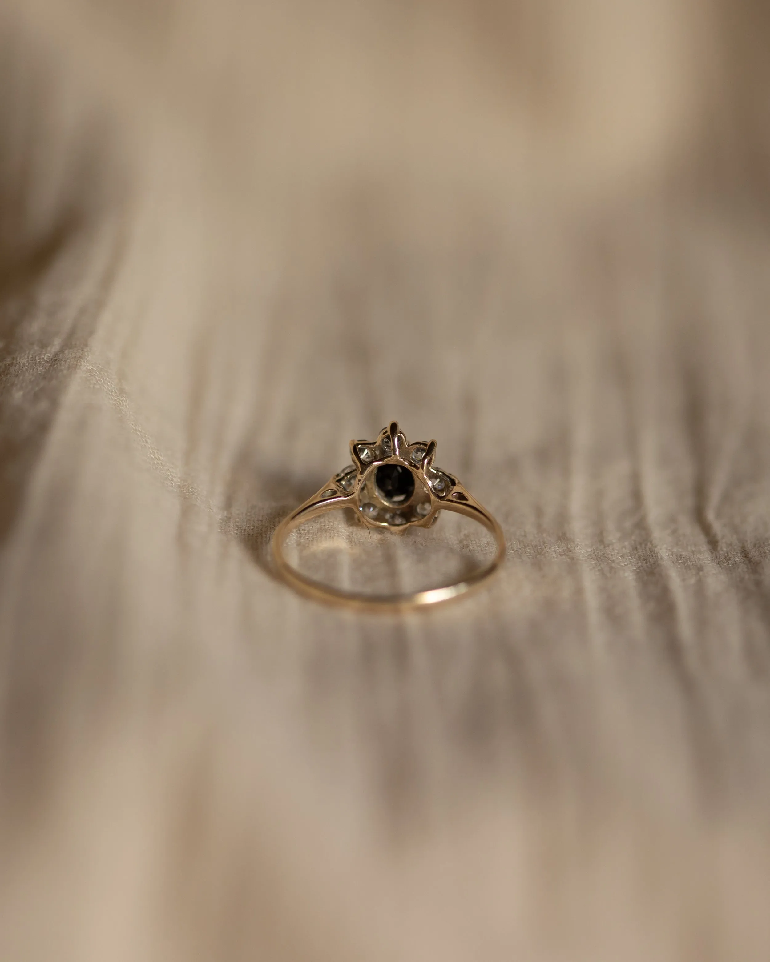 Georgia 1987 Vintage 9ct Gold Sapphire & Cubic Zircon Cluster Ring sold by Rock n Rose product image thumbnail 5