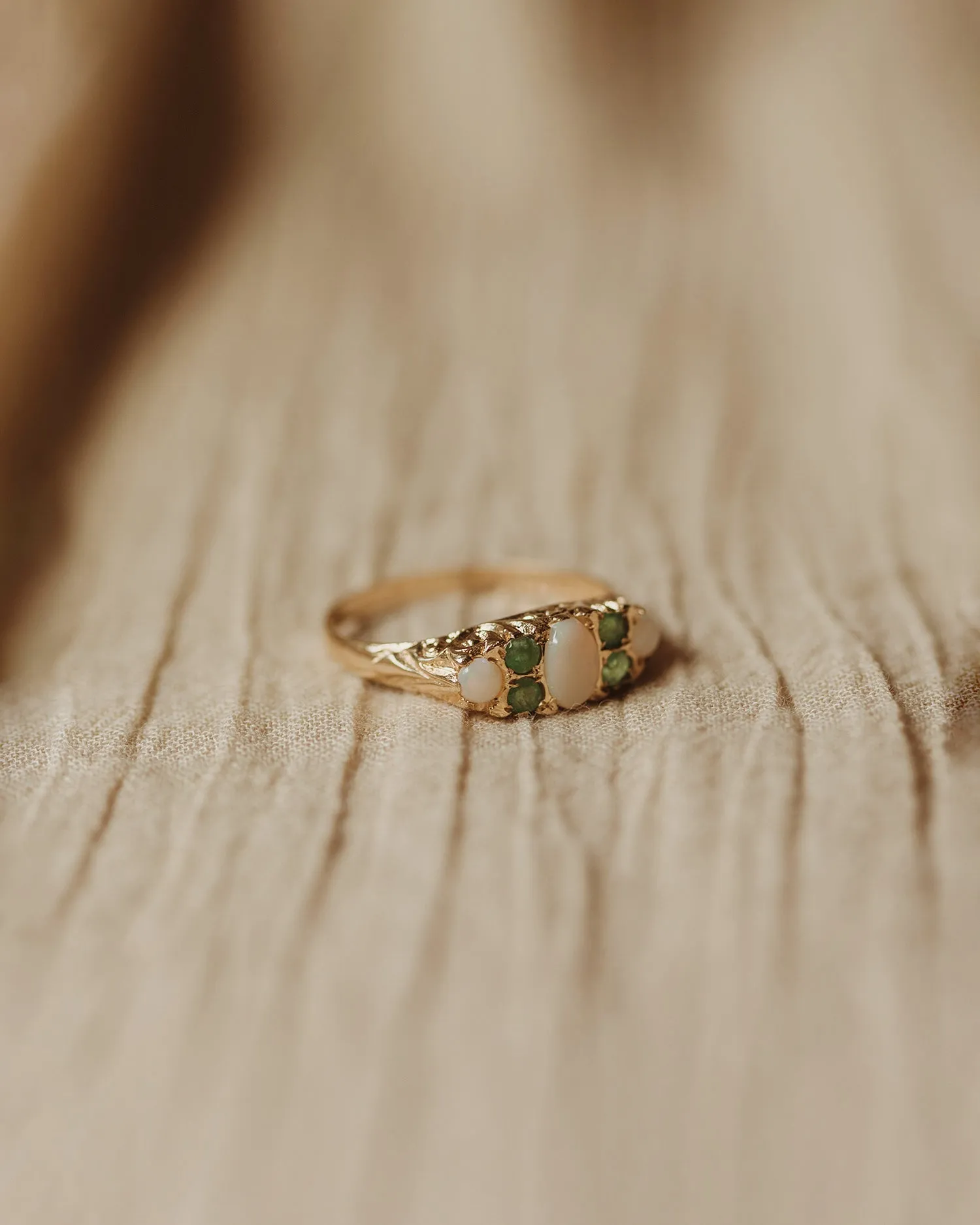 Martha 9ct Gold Opal & Emerald Ring sold by Rock n Rose product image thumbnail 3