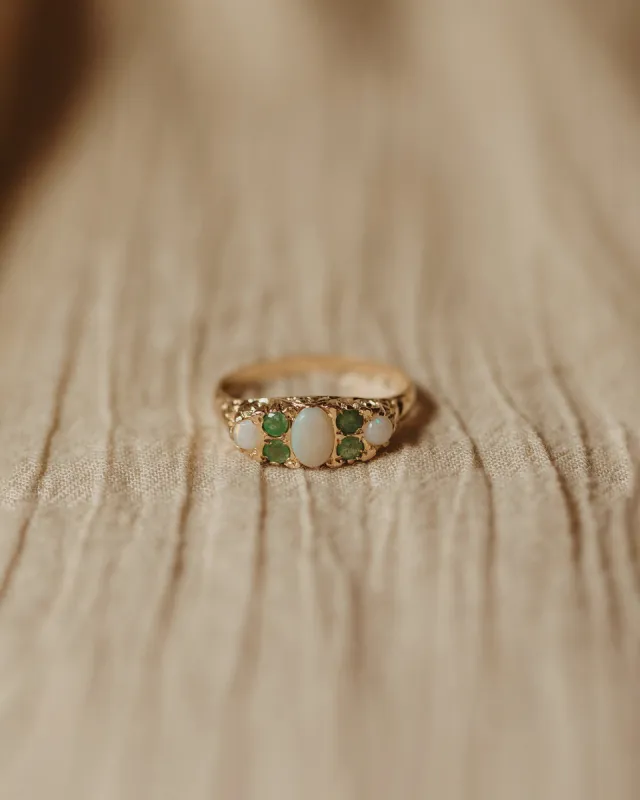 Martha 9ct Gold Opal & Emerald Ring sold by Rock n Rose