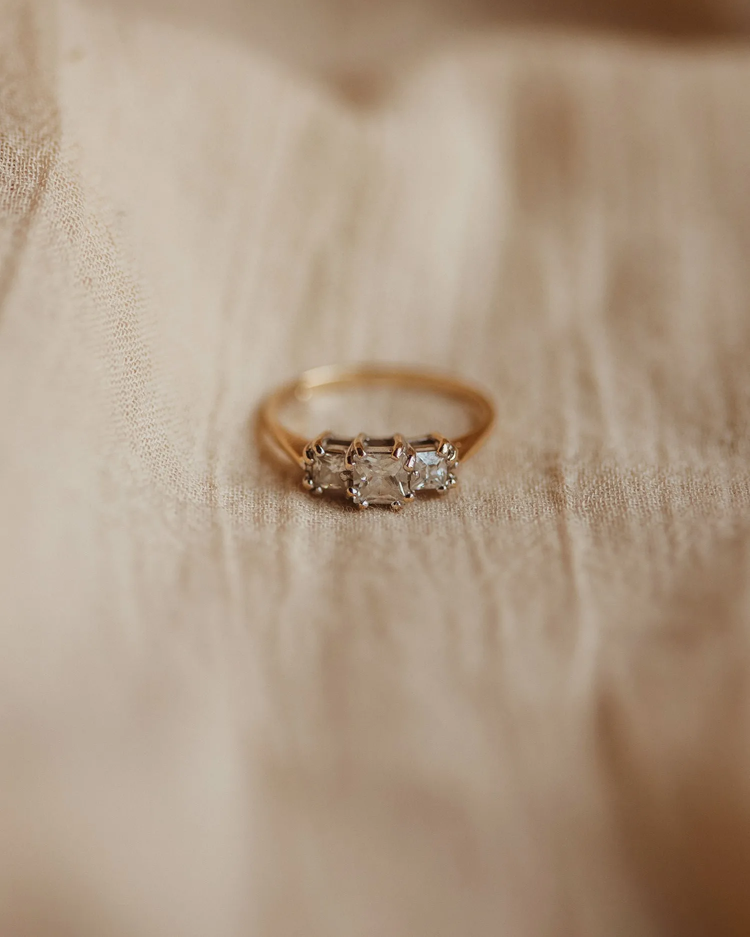 Ottilie 1986 9ct Gold Vintage CZ Ring sold by Rock n Rose product image thumbnail 2