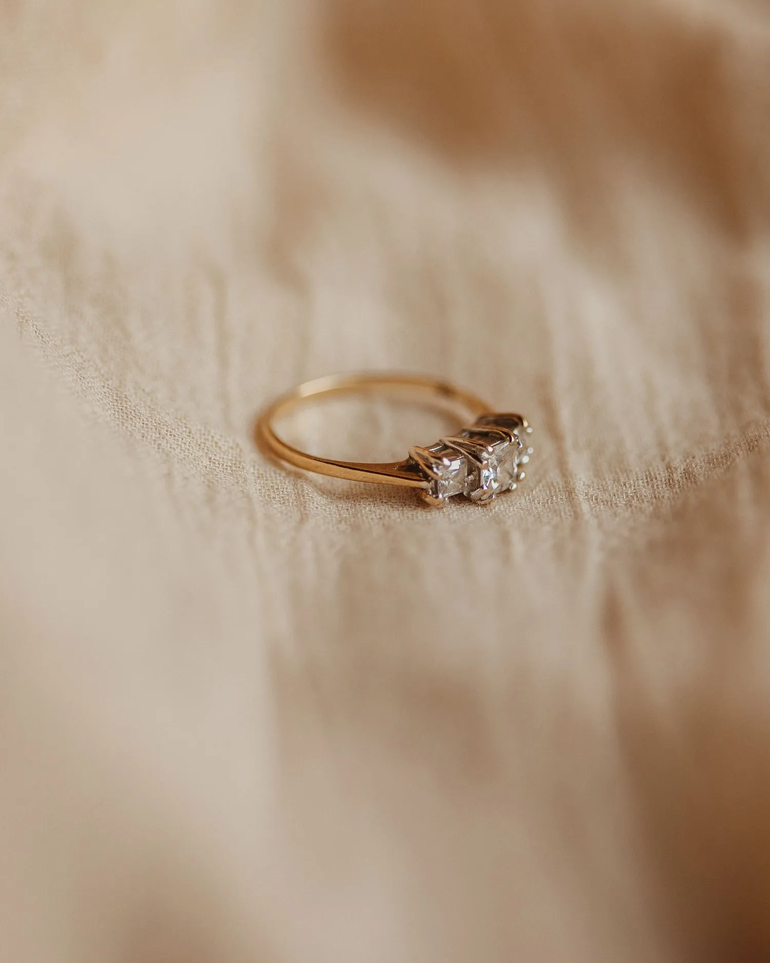 Ottilie 1986 9ct Gold Vintage CZ Ring sold by Rock n Rose product image thumbnail 3