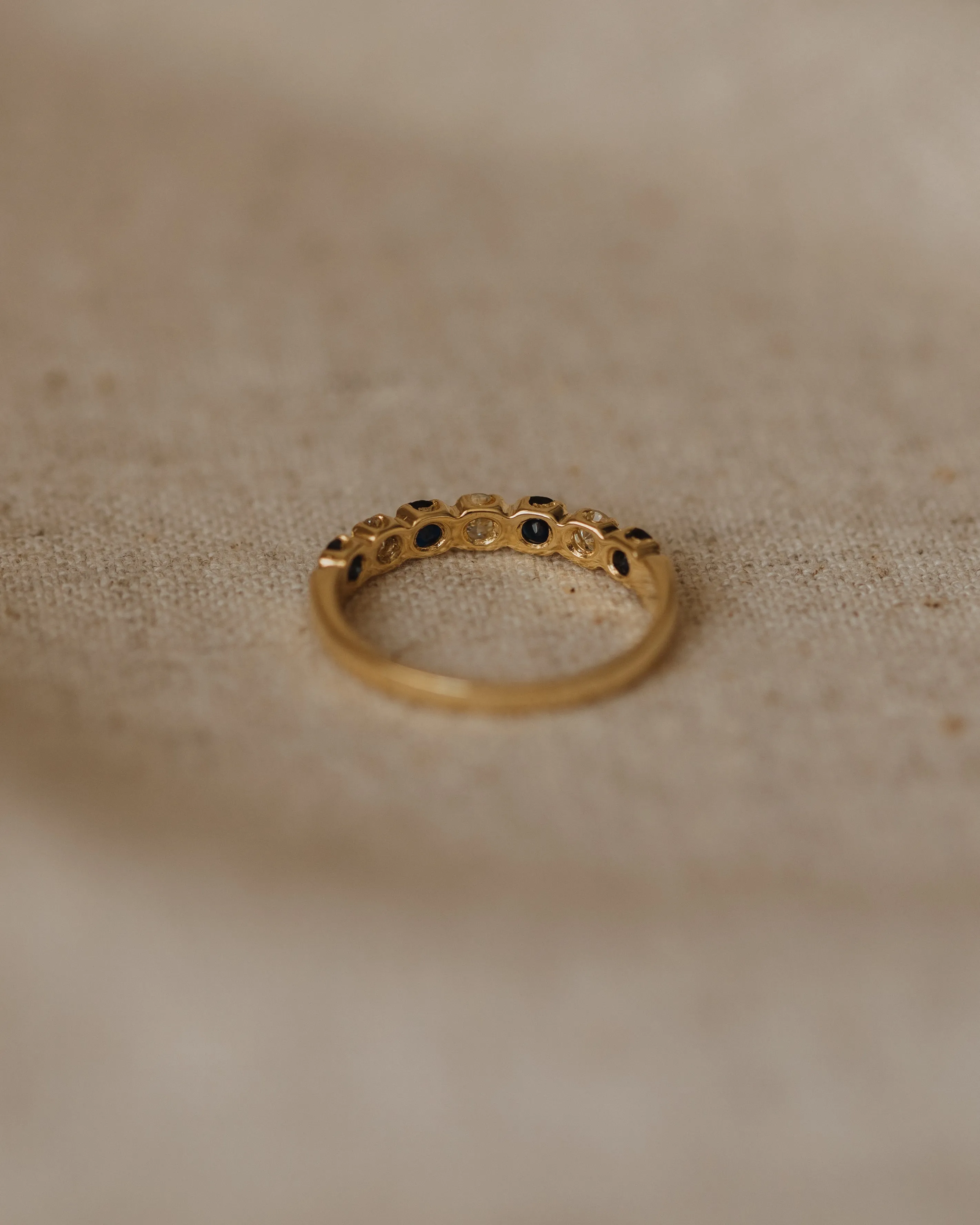 Cathrine 1979 18ct Gold Sapphire & Diamond Half Eternity Ring sold by Rock n Rose product image thumbnail 5