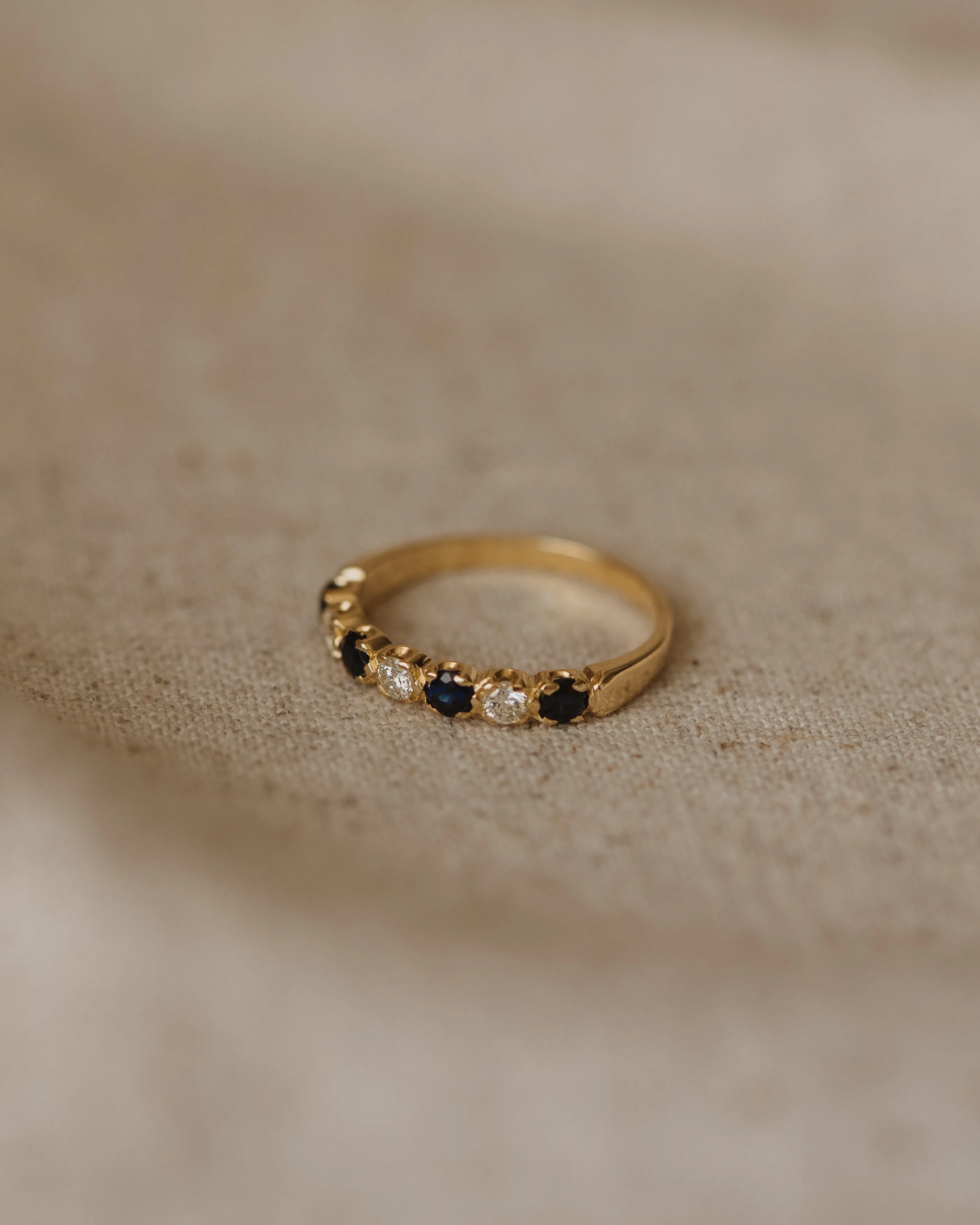 Cathrine 1979 18ct Gold Sapphire & Diamond Half Eternity Ring sold by Rock n Rose product image thumbnail 4