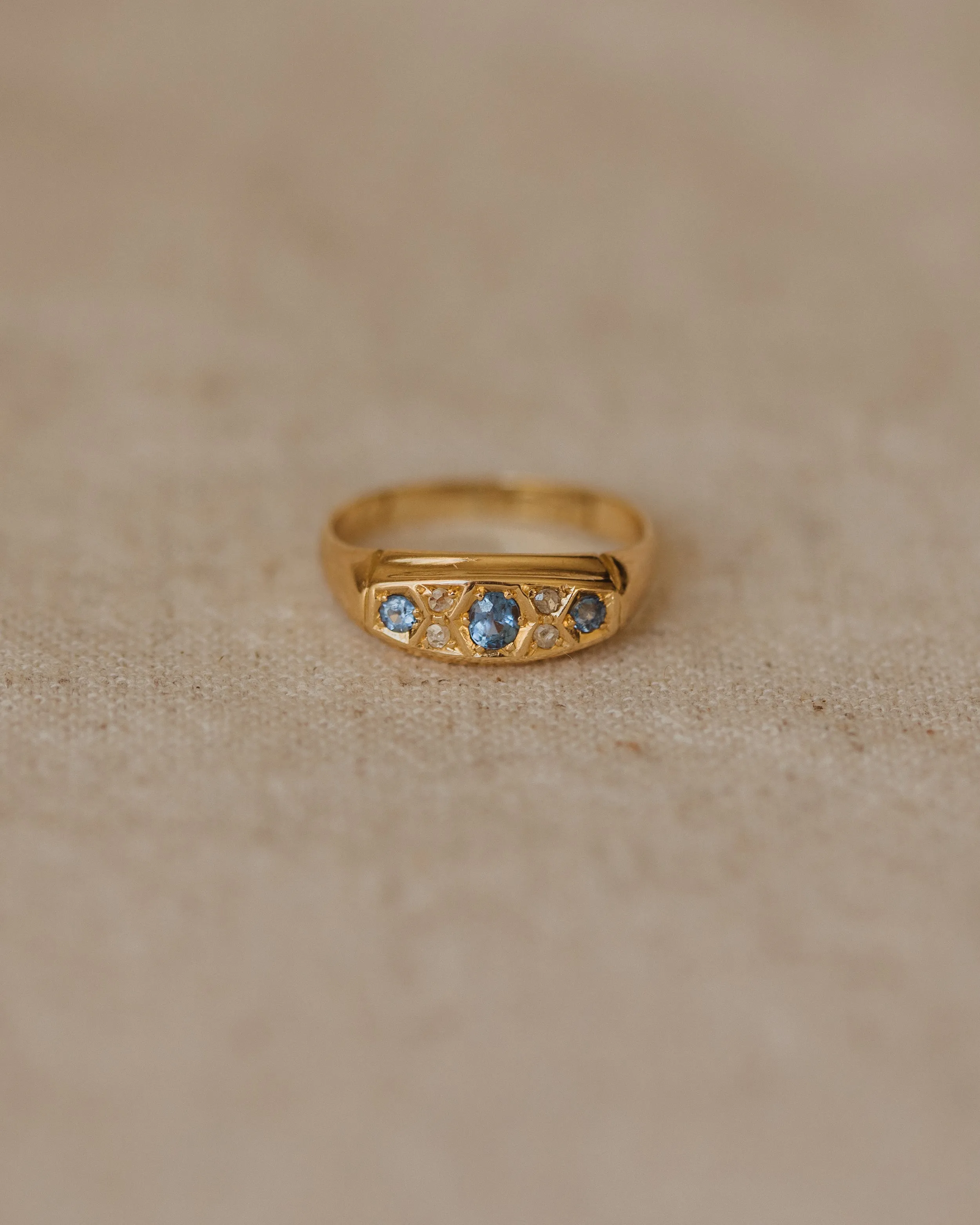 Blanche 1918 18ct Gold Sapphire & Diamond Ring sold by Rock n Rose product image thumbnail 3