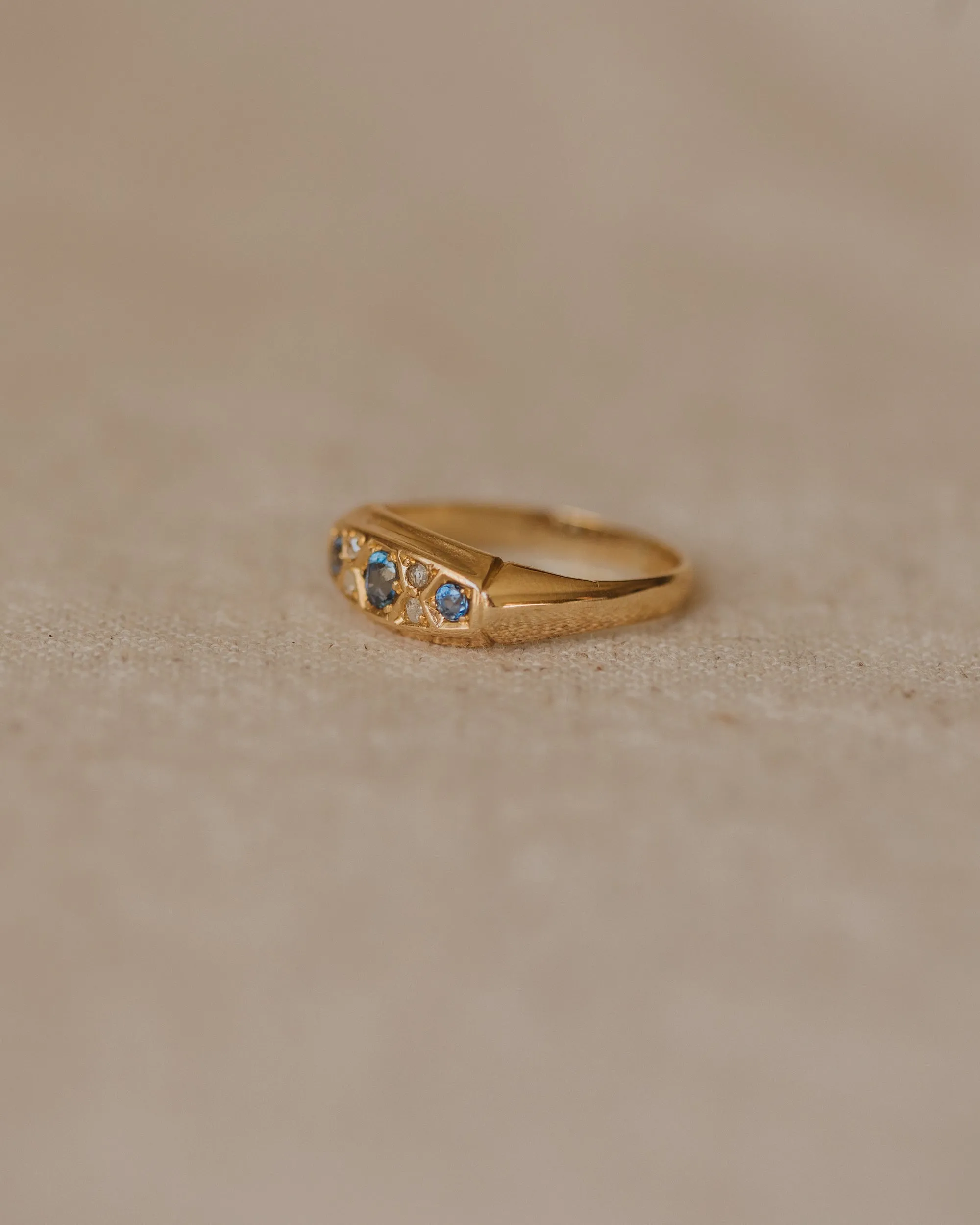 Blanche 1918 18ct Gold Sapphire & Diamond Ring sold by Rock n Rose product image thumbnail 4