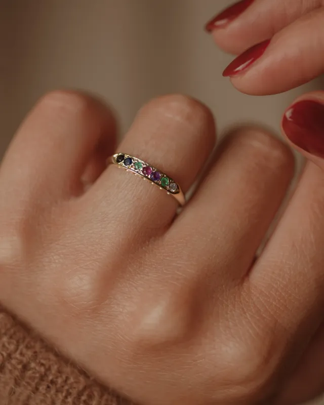 Sadie 1987 Vintage 9ct Gold Dearest Half Eternity Ring sold by Rock n Rose