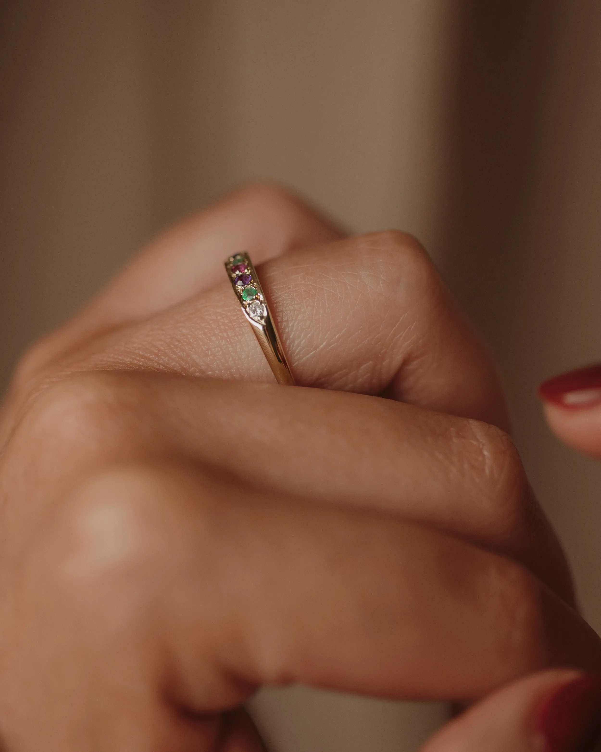 Sadie 1987 Vintage 9ct Gold Dearest Half Eternity Ring sold by Rock n Rose product image thumbnail 2