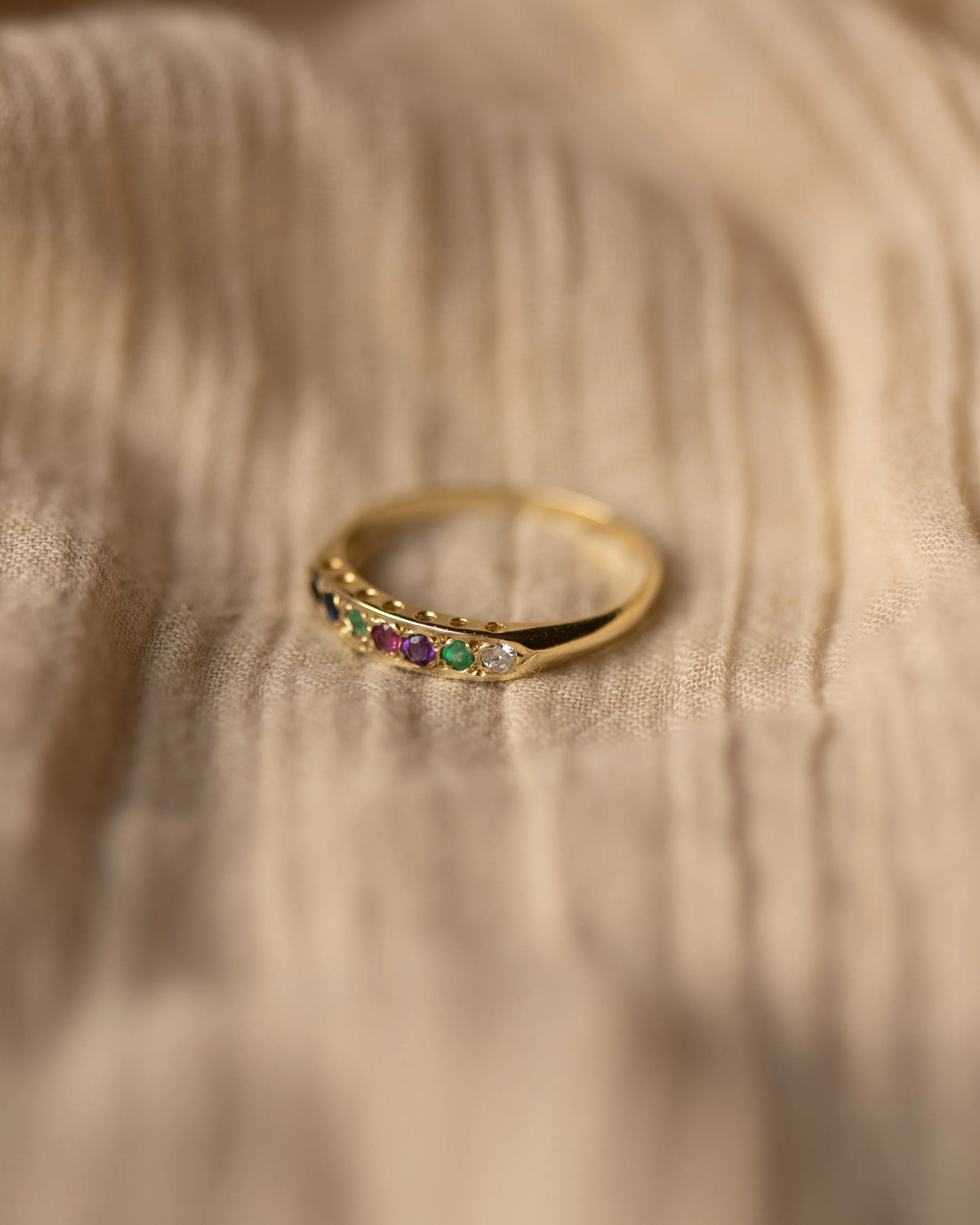 Sadie 1987 Vintage 9ct Gold Dearest Half Eternity Ring sold by Rock n Rose product image thumbnail 4